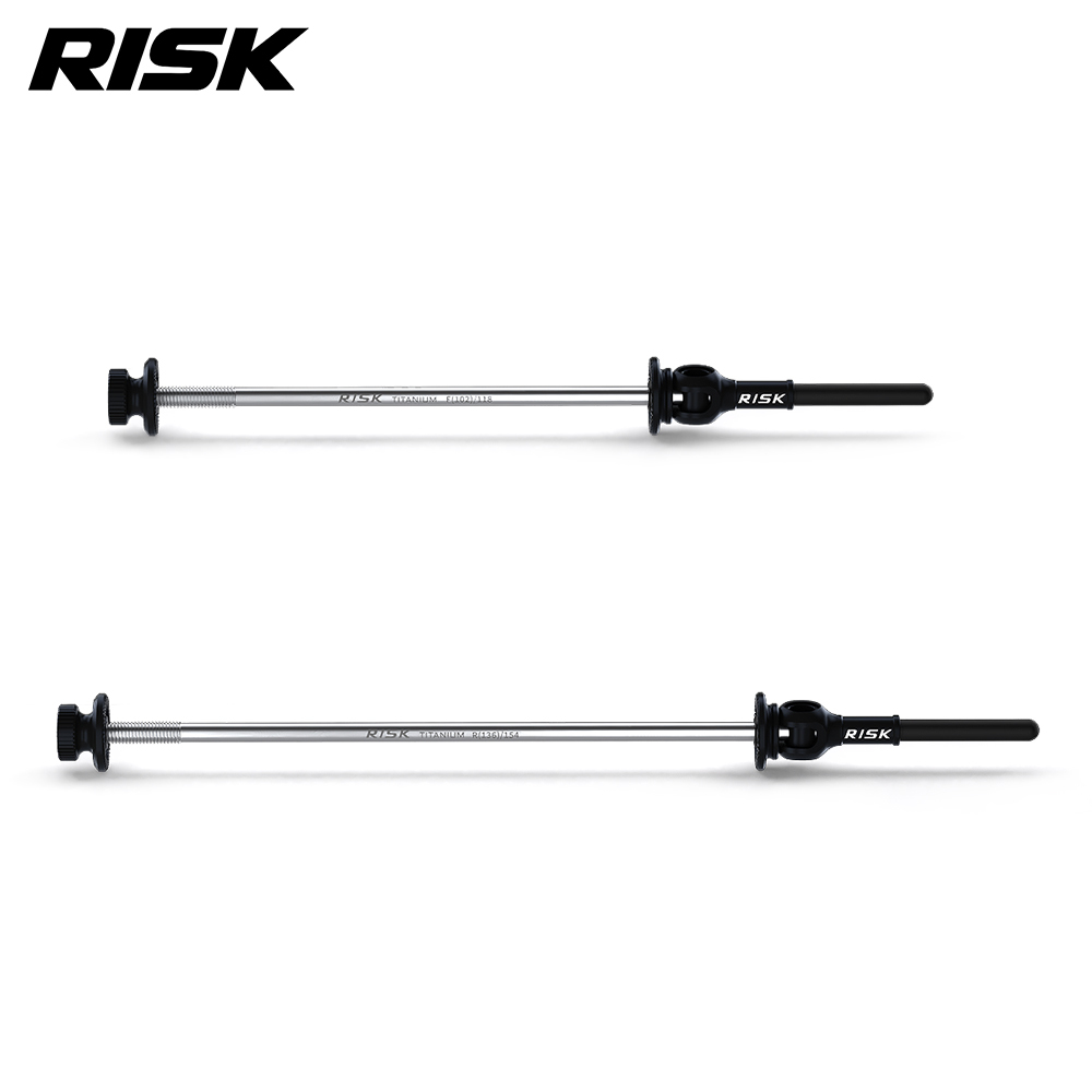 RISK RA163 Titanium Quick Release Skewer Set, Carbon Fiber Levers, Front & Rear, 40g