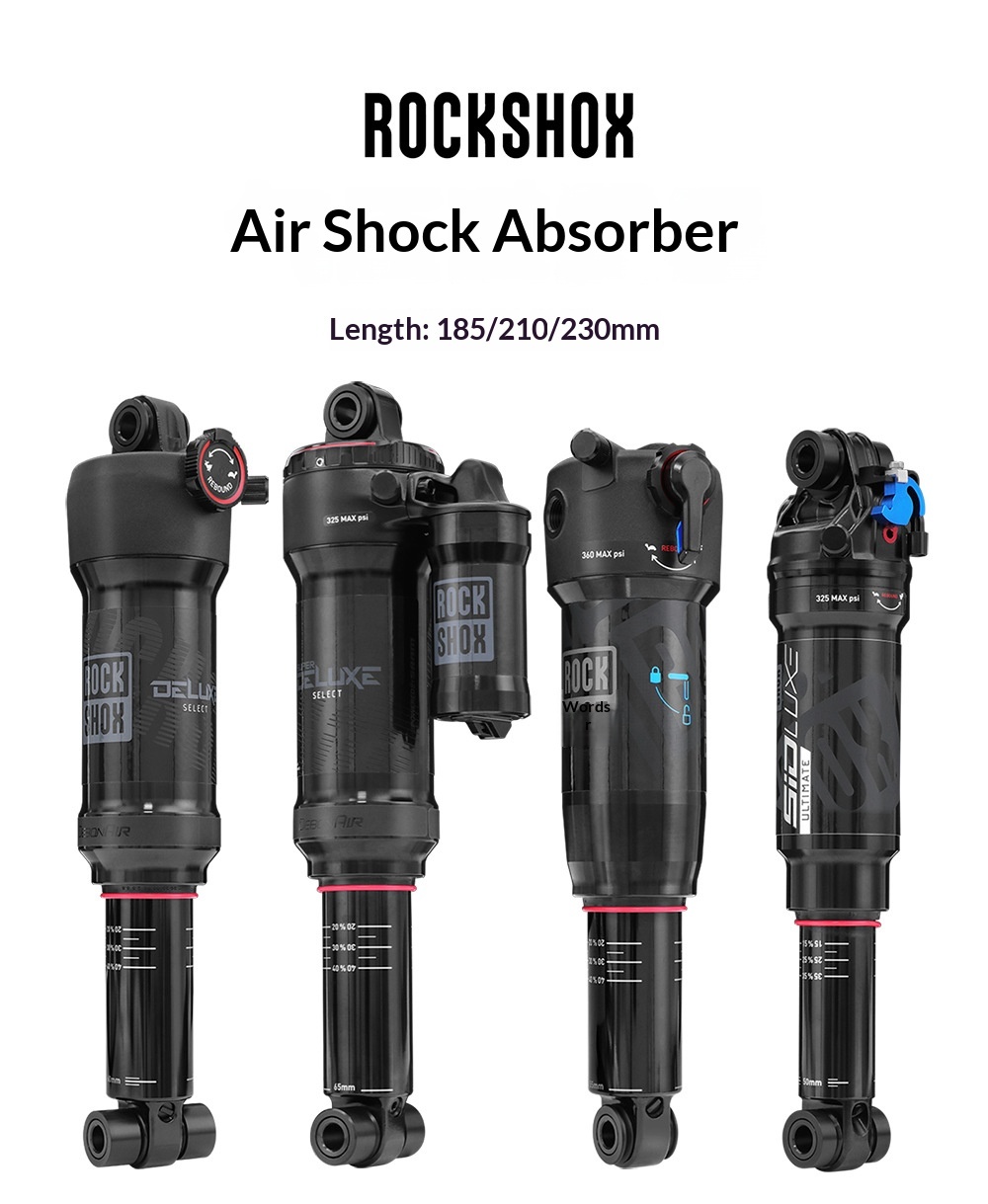 ROCKSHOX Air Rear Shock Absorber ROCKSHOX-AIR-SHOCK-5 Deluxe Select Select+ SiDLuxe 185/210/230mm for MTB Soft Tail Bike