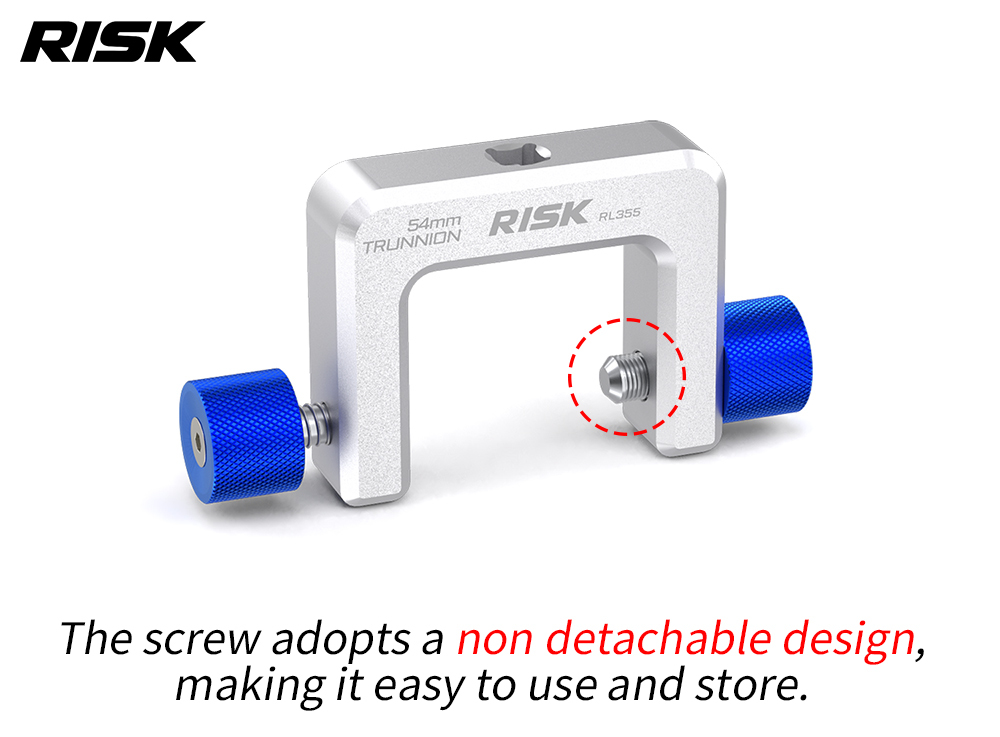 RISK RL355 54mm Trunnion Rear Shock Holding Tool, Captive Screws, 3/8-Inch Drive
