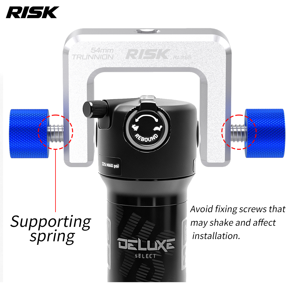 RISK RL355 54mm Trunnion Rear Shock Holding Tool, Captive Screws, 3/8-Inch Drive