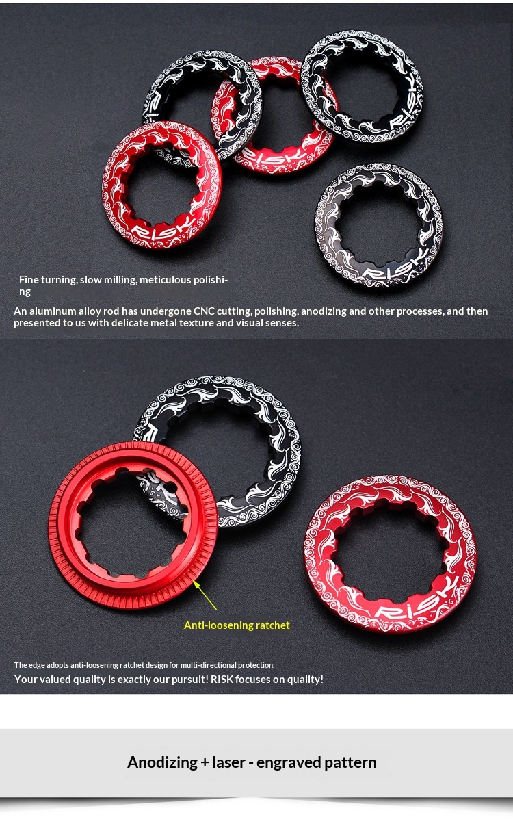 RISK RA127 Aluminum 11T Cassette Lockring – CNC Machined Freewheel Lock Cap