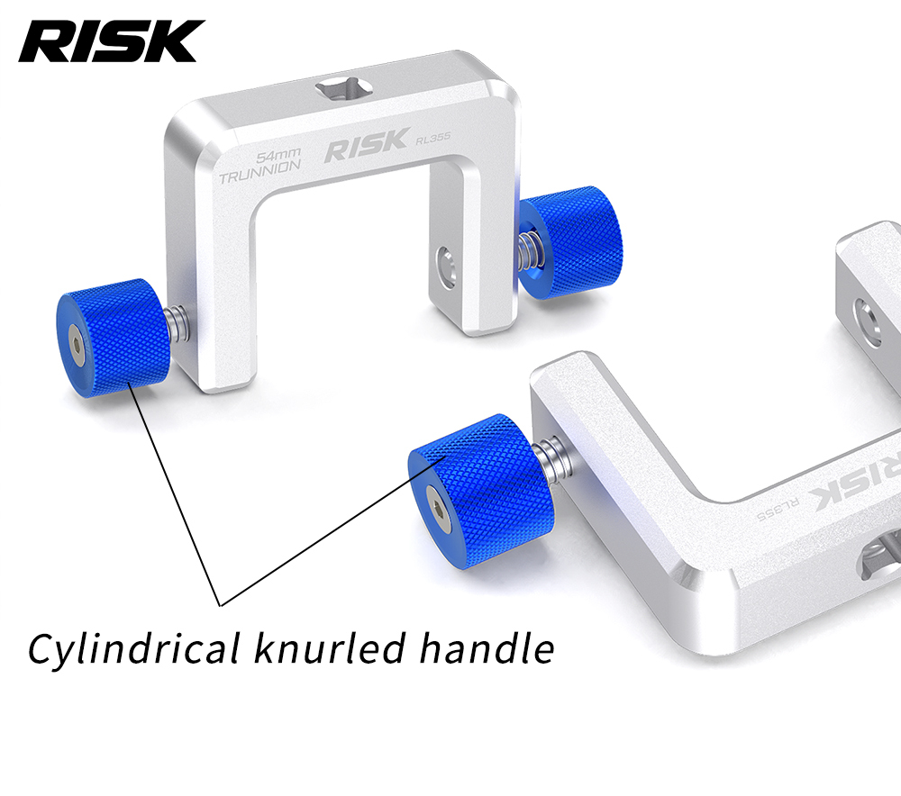 RISK RL355 54mm Trunnion Rear Shock Holding Tool, Captive Screws, 3/8-Inch Drive