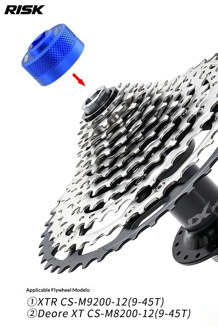 RISK RL354 RL327 9T Cassette Lockring Tool & Anti-Drop Holder for Shimano XTR/XT 12-Speed