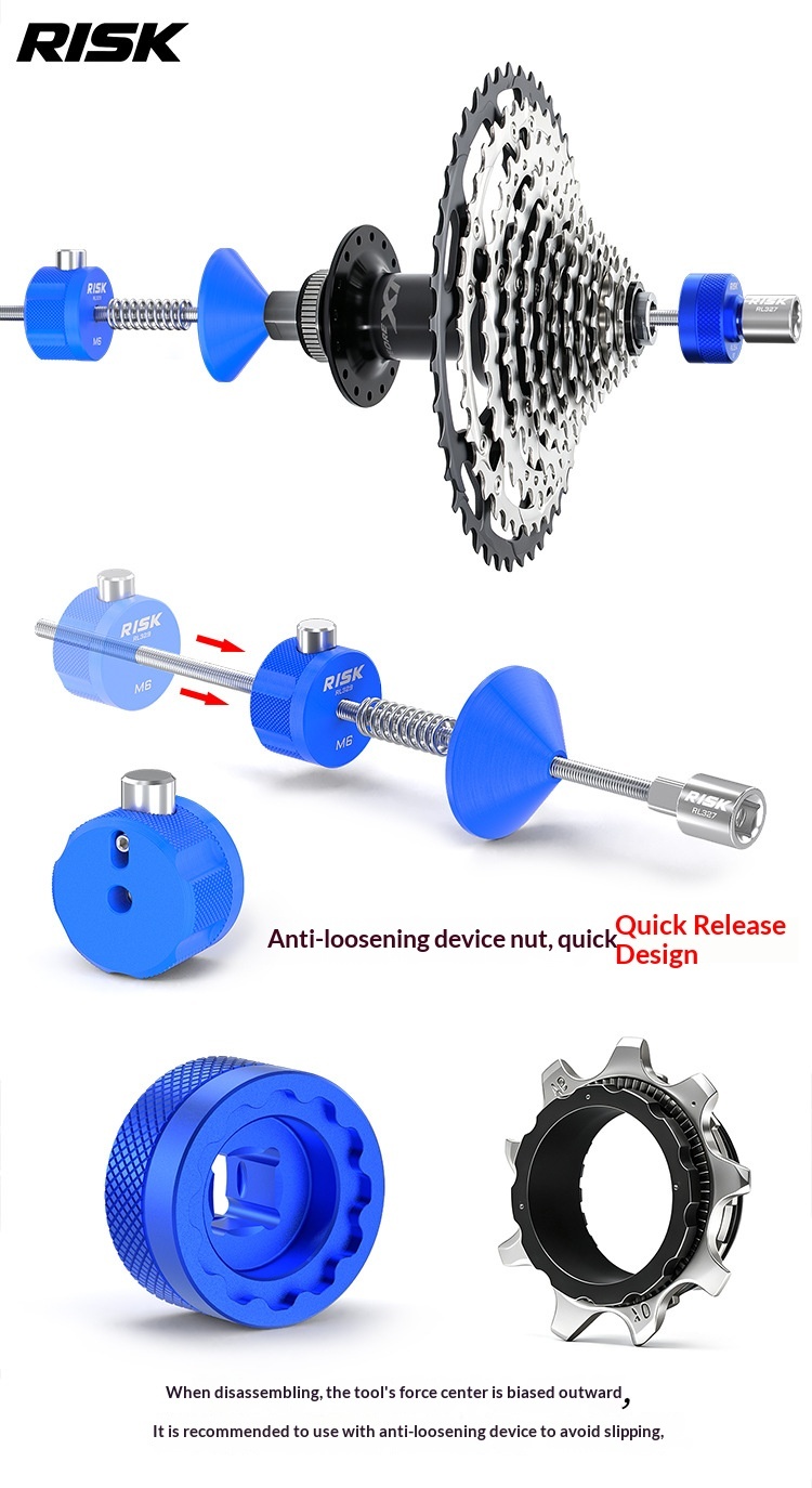 RISK RL354 RL327 9T Cassette Lockring Tool & Anti-Drop Holder for Shimano XTR/XT 12-Speed