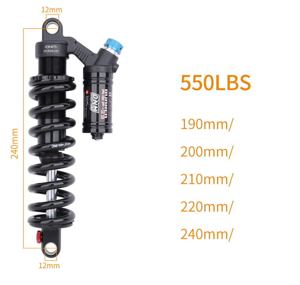 DNM RCP2S Coil Rear Shock Absorber RCP2S 190/200/210/220/230/240/265mm for MTB E-Bike Electric Motorcycle