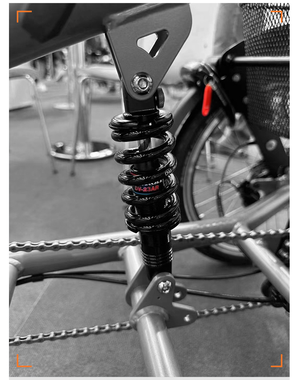 DNM DV23AR Hydraulic Coil Rear Shock Absorber, Rebound Adjustable Bike Suspension for MTB E-Bike Scooter 125-200mm