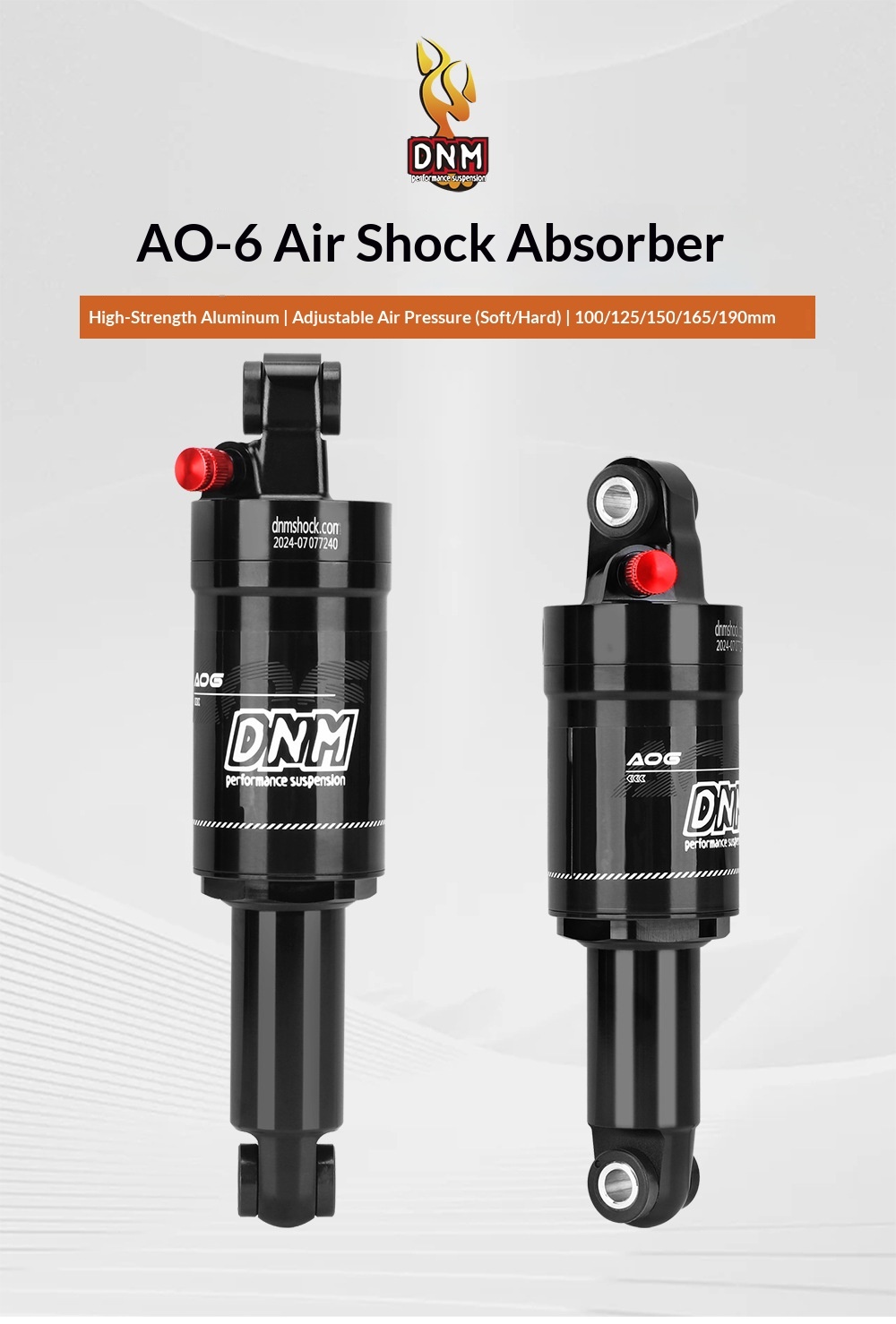 DNM AO-6 Air Rear Shock Absorber AO-6 Bicycle Suspension 100/125/150/165/190mm for Folding Bike Scooter MTB rear shocks