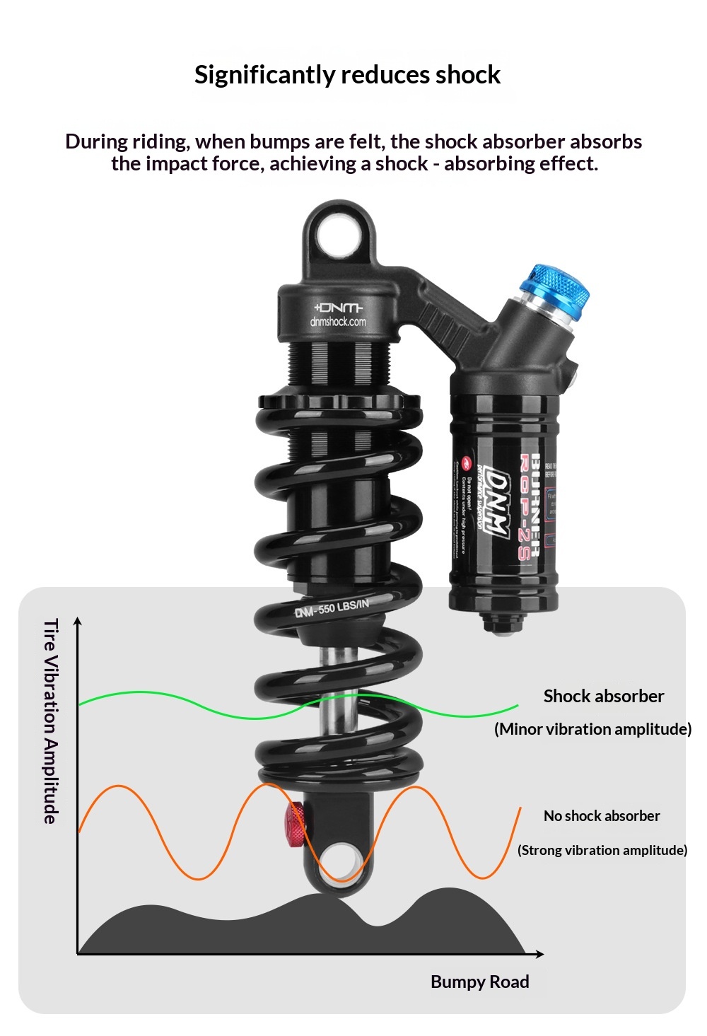 DNM RCP2S Coil Rear Shock Absorber RCP2S 190/200/210/220/230/240/265mm for MTB E-Bike Electric Motorcycle