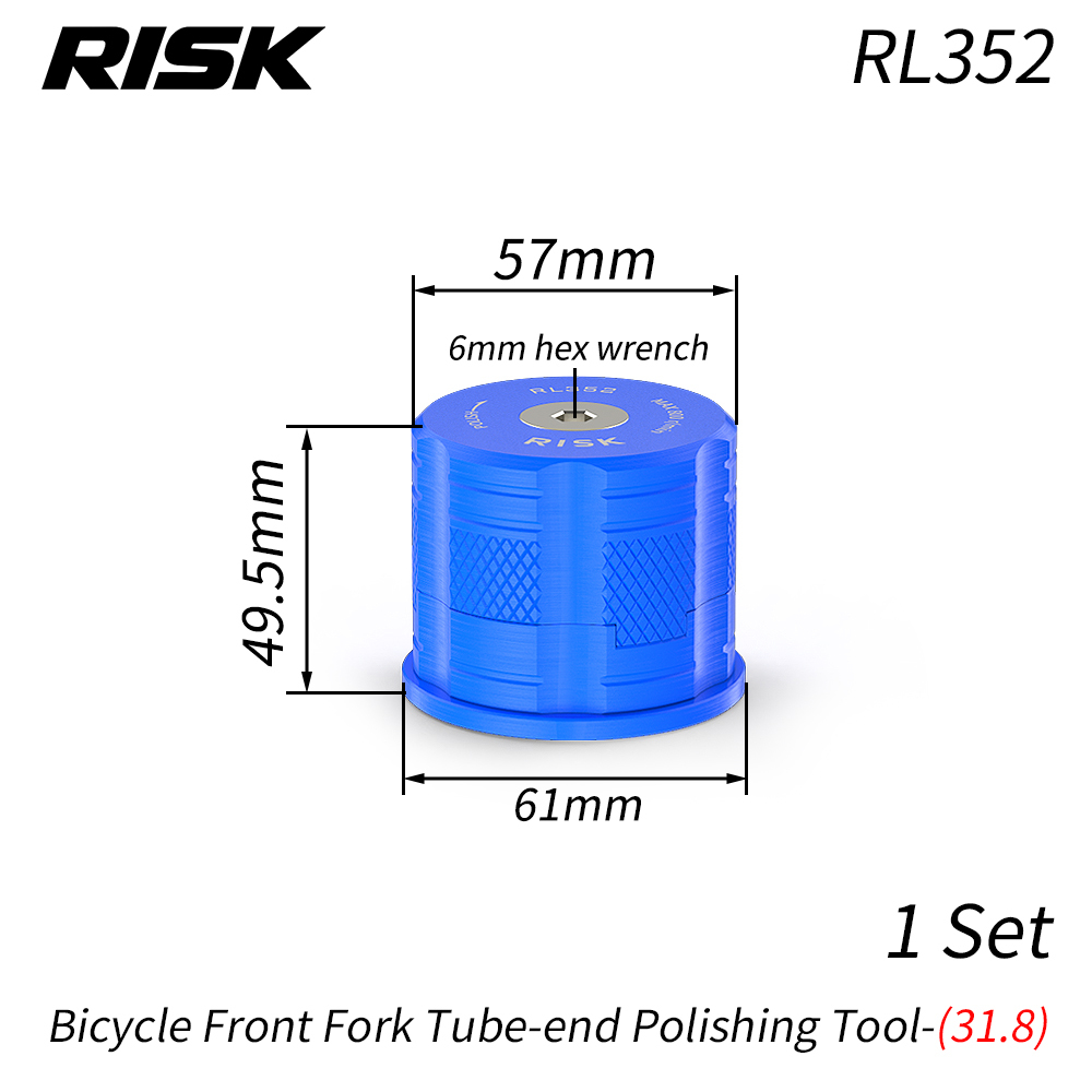 RISK RL351 / RL352 Carbon Steerer Facing Tools, 28.6 / 31.8mm, Polishing Disc & Chamfering Options