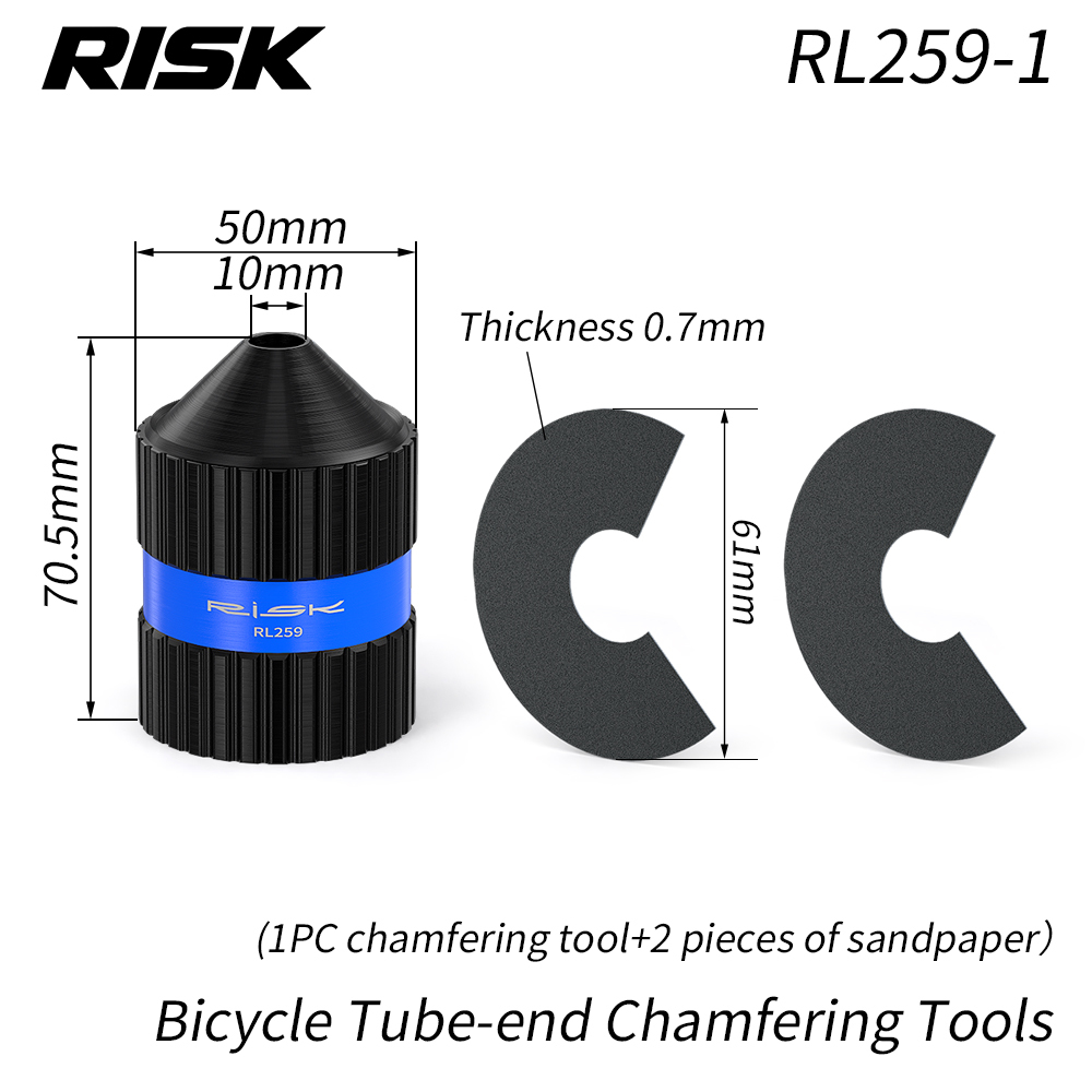 RISK RL351 / RL352 Carbon Steerer Facing Tools, 28.6 / 31.8mm, Polishing Disc & Chamfering Options