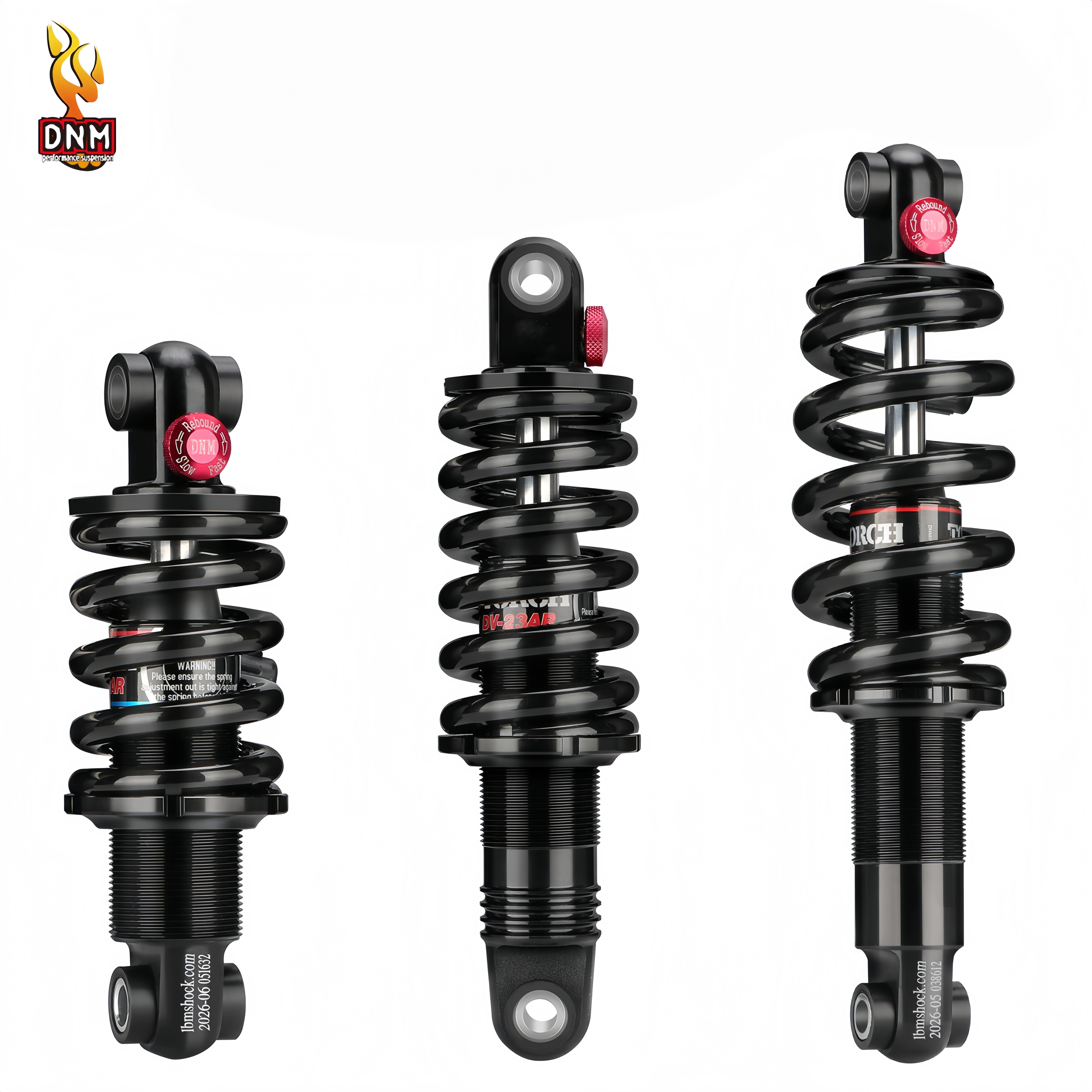 DNM DV23AR Hydraulic Coil Rear Shock Absorber, Rebound Adjustable Bike Suspension for MTB E-Bike Scooter 125-200mm