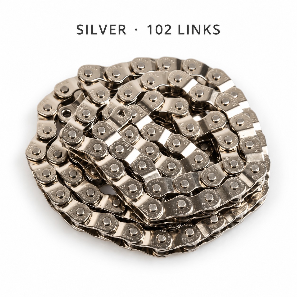 YBN BMX Single Speed Half-Link Chain Heavy Duty for Freestyle Fixie Track Bike Dirt Jump, Street 1/2"x1/8" 102 Links Chains