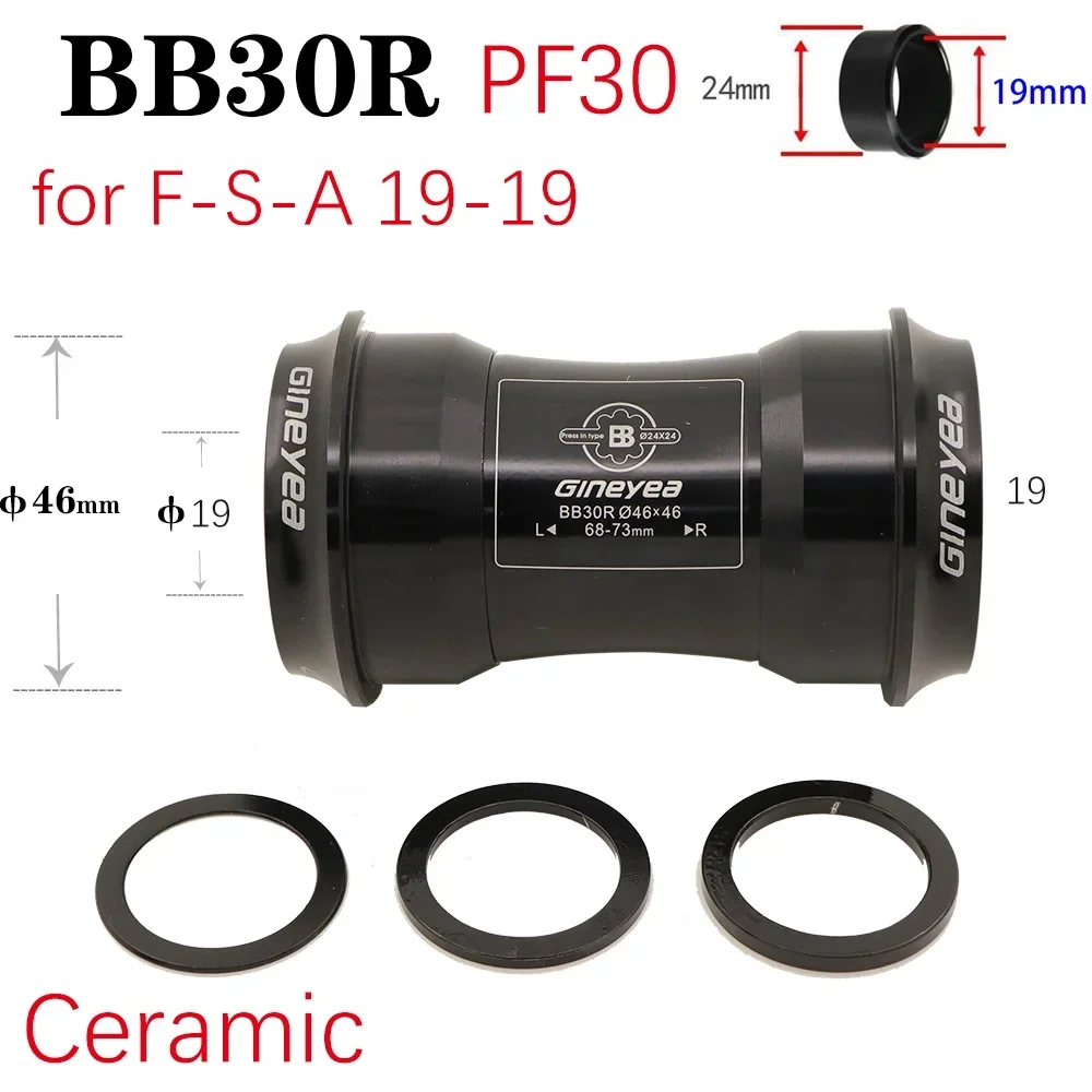 Gineyea Ceramic bearing Bottom bracket bike BB30 PF30 BB86 B79 BB386 for shimano for sram gxp press fit in 24mm 22 19 mm 42 46