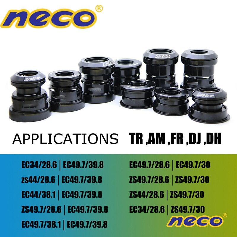 NECO Bearing Headset 49 50 49.5 49.7 MM 1.5 for Tapered Straight Fork Downhill Mtb TR AM FR DJ DH Headsets Road Bike  Bicycle