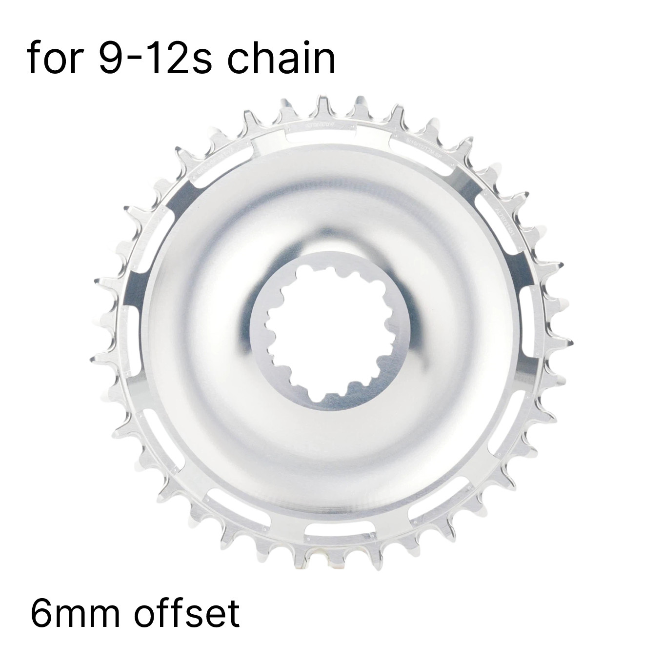 STONE Narrow-Wide Direct-Mount Chainring for SRAM GXP 3-Bolt, 6mm Offset, 26–40T