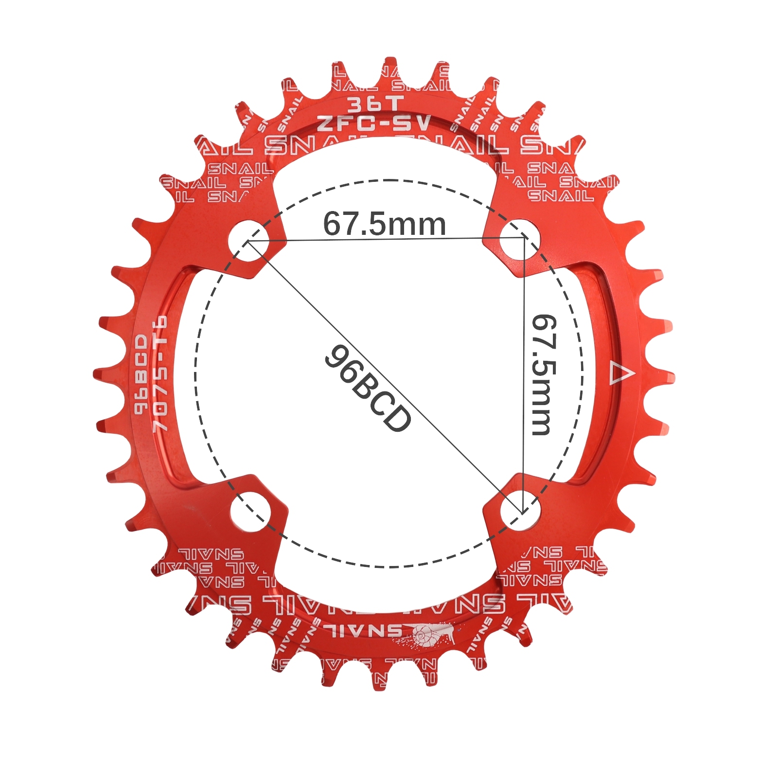 SNAIL Oval Chainring Symmetrical 96BCD for Shimano Alivio M4050 M4000 M3000 M2000 32T 34T 36T Narrow Wide Chainwheel MTB Mountain Bike