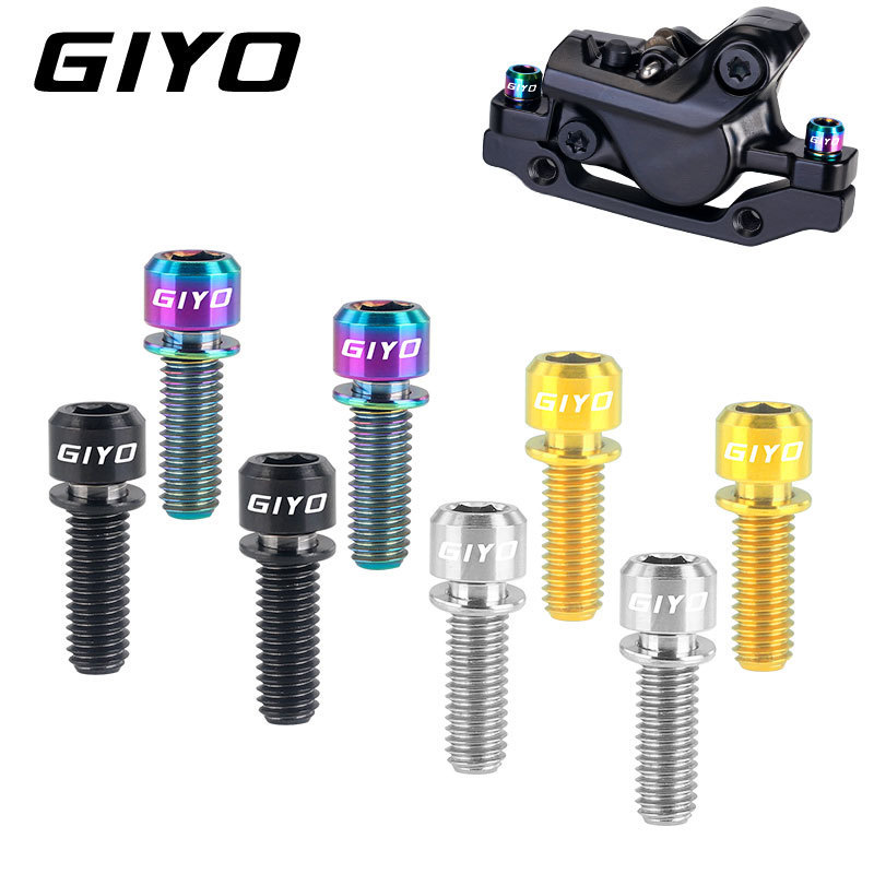 GIYO Disc Brake Fixing Bolts with Titanium Alloy Screws for Mountain and Road Bikes Crank Bolts with Washers M6x18/20