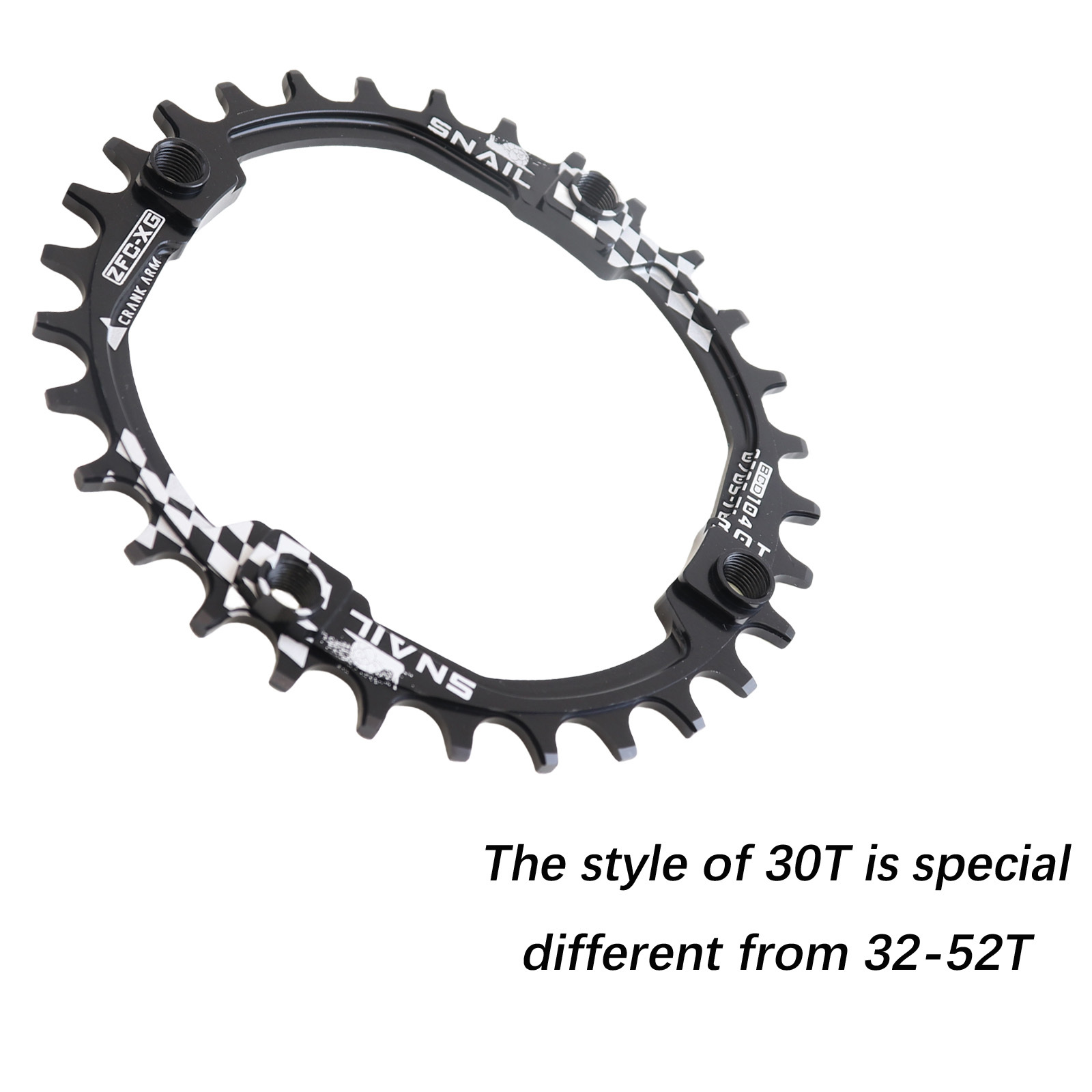 SNAIL Chainring 104BCD Round 30t 32t 34t 36t 38t 52 tooth Narrow n Wide Ultralight Tooth Plate MTB Mountain Bike 104 BCD Chainwheel