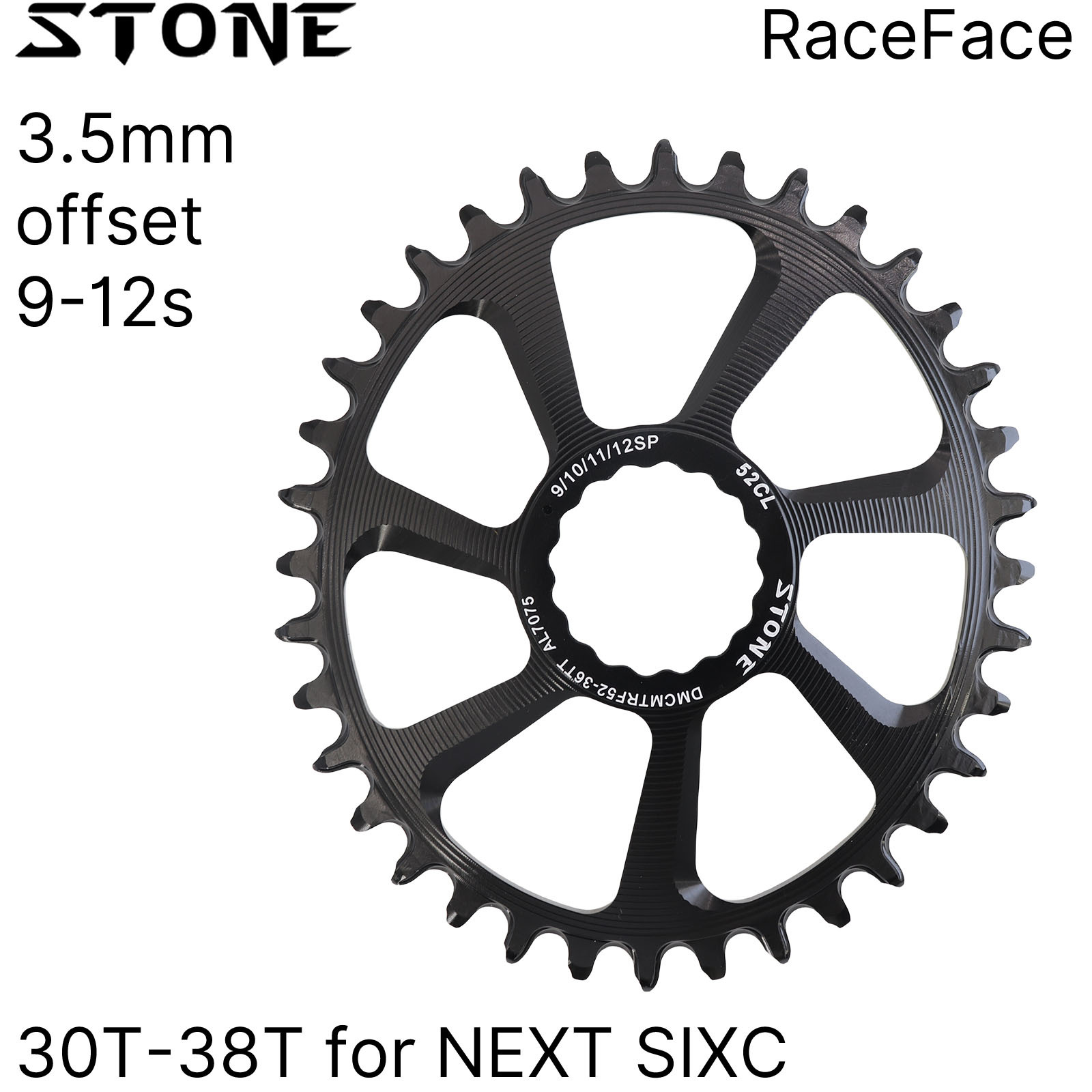 Stone Oval Direct Mount Chainring for RaceFace Next SL RF SIXC Turbine Atlas 30–38T