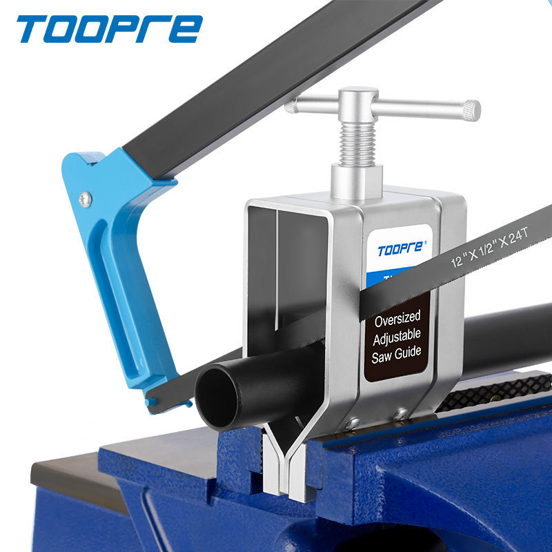 TOOPRE TL-331 Adjustable Tube Cutting Guide, 8-inch File & 12-inch Hacksaw Options