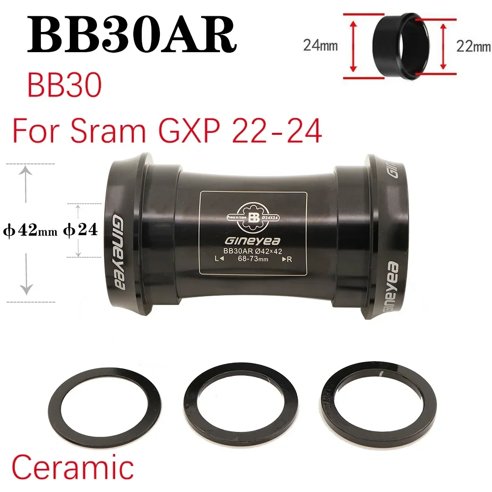 Gineyea Ceramic bearing Bottom bracket bike BB30 PF30 BB86 B79 BB386 for shimano for sram gxp press fit in 24mm 22 19 mm 42 46