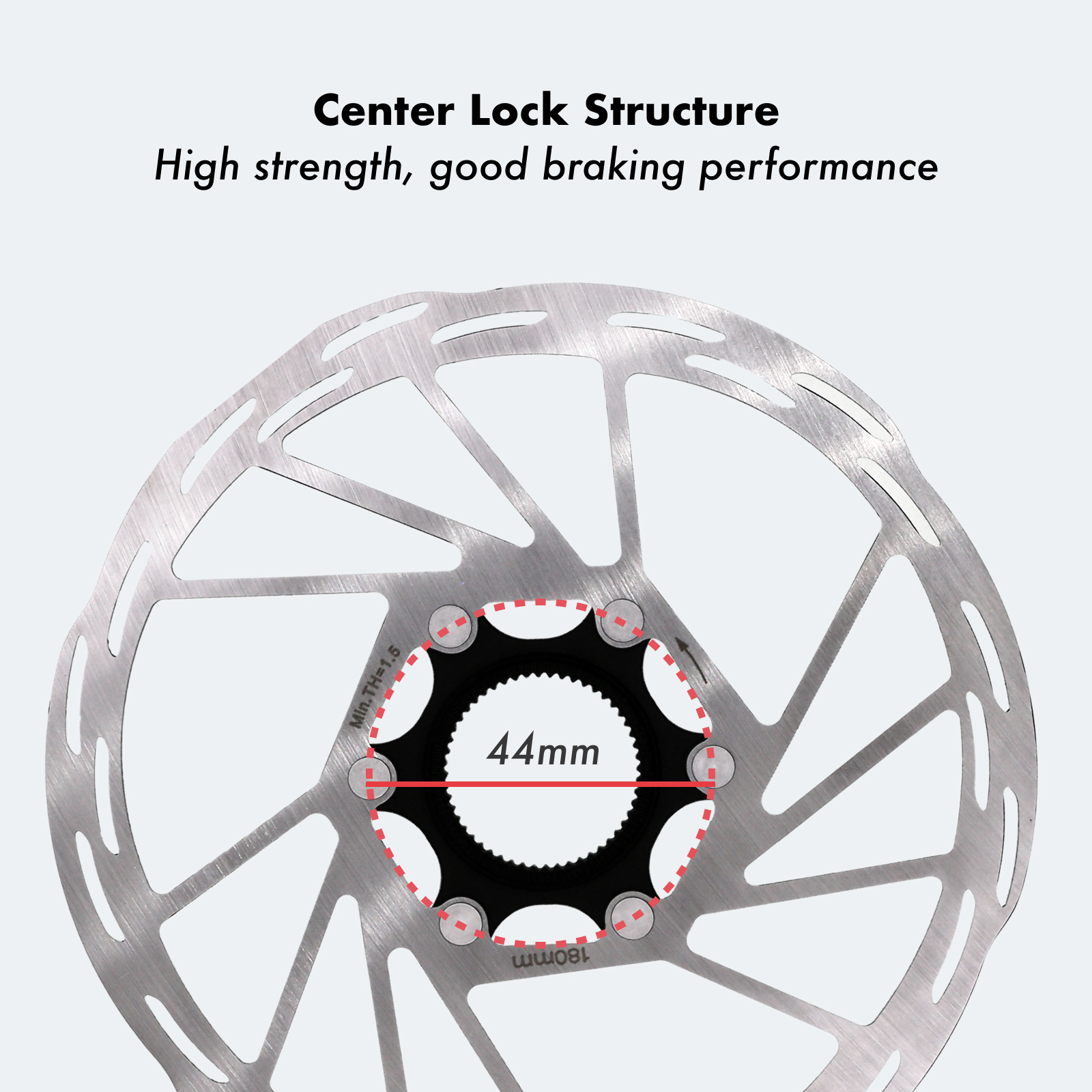 IIIPRO Bike Center Lock Disc Brake Rotor 140 160 180mm 203mm MTB Road Mountain Cooling Brake Disc And Lock Ring centerlock