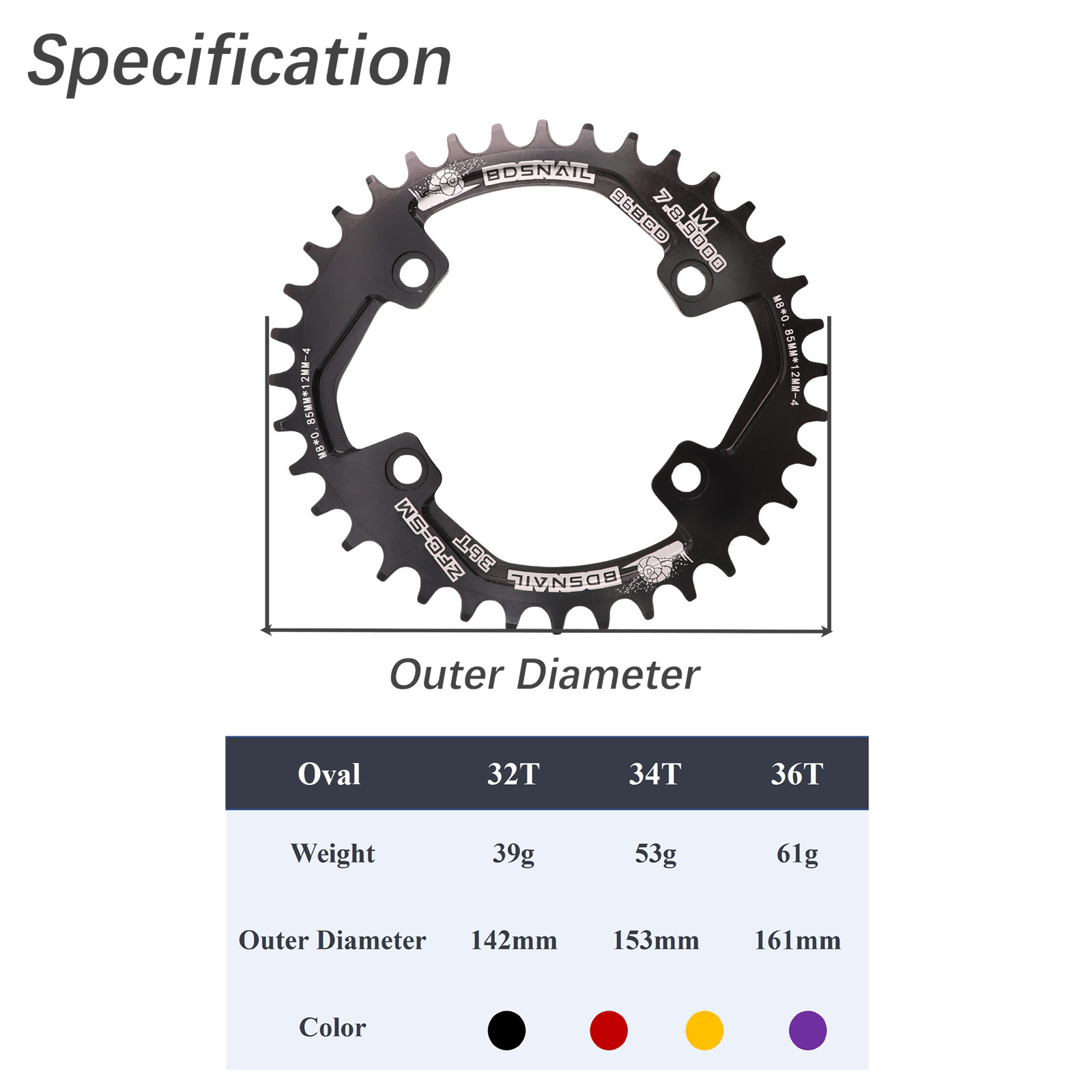 Snail Chainring 96bcd Oval for Shimano M7000 M8000 M9000 M5100 30 32T 34T 36T 38T 96 BCD Narrow Wide  asymmetric MTB Bike ChainWheel Tooth Plate