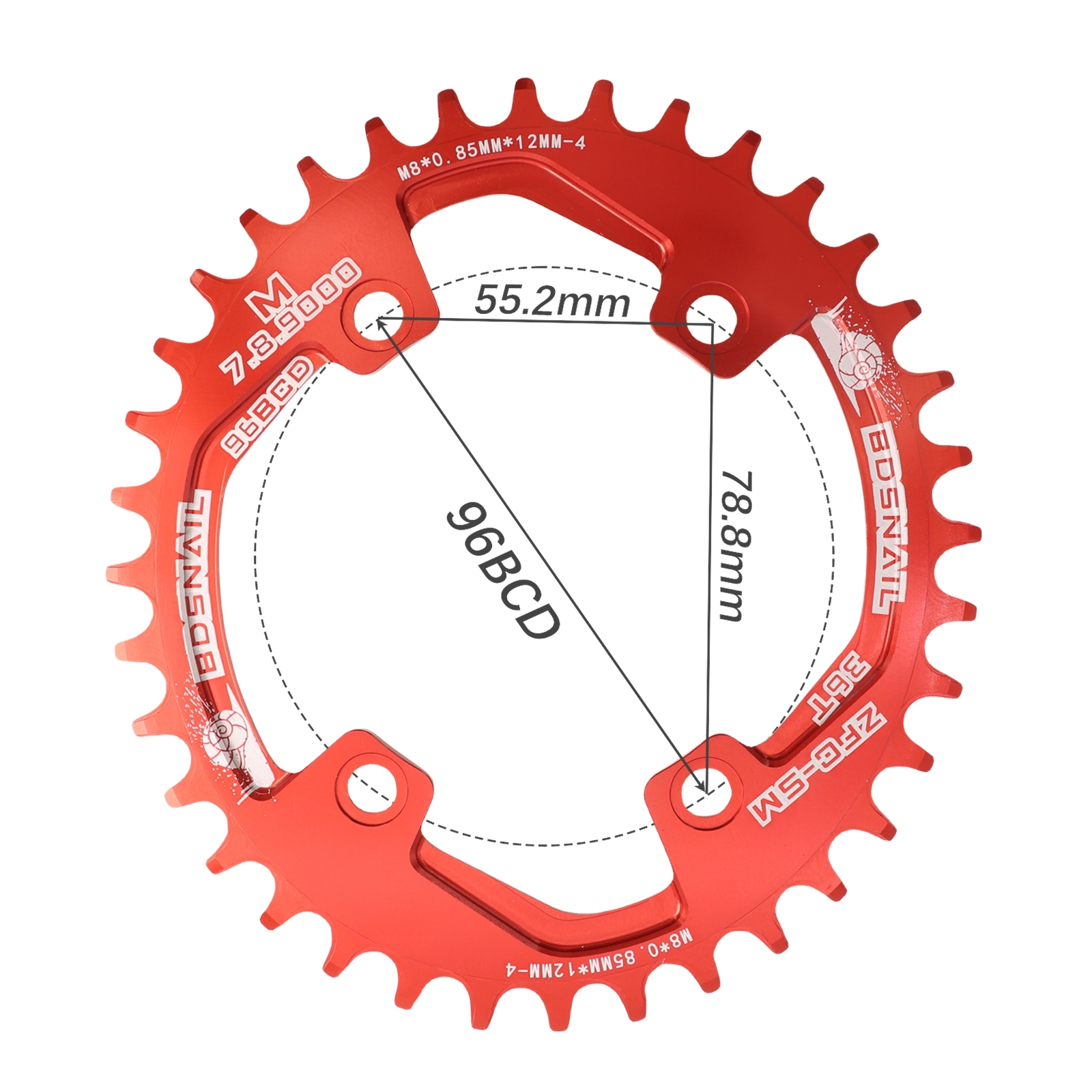 Snail Chainring 96bcd Oval for Shimano M7000 M8000 M9000 M5100 30 32T 34T 36T 38T 96 BCD Narrow Wide  asymmetric MTB Bike ChainWheel Tooth Plate