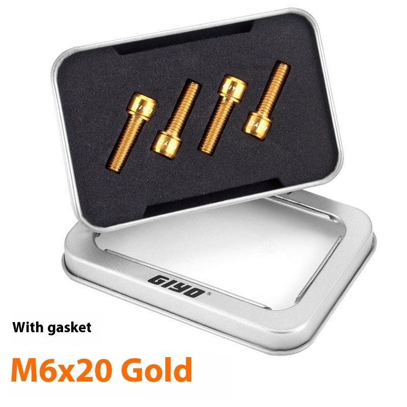 GIYO Disc Brake Fixing Bolts with Titanium Alloy Screws for Mountain and Road Bikes Crank Bolts with Washers M6x18/20