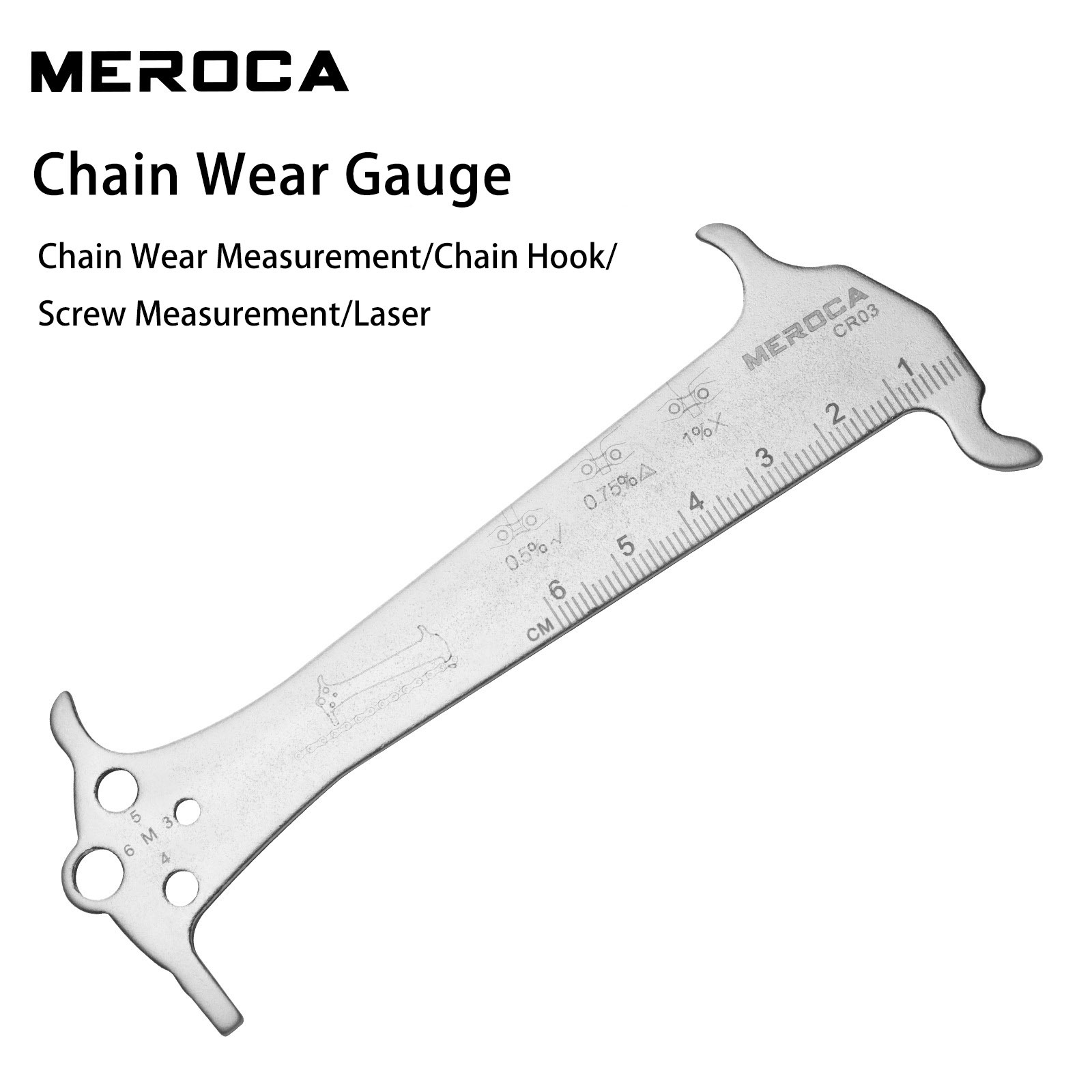 MEROCA 3-in-1 Chain Measuring Tool for Mountain and Road Bikes  Wear Measurement Gauge and Caliper