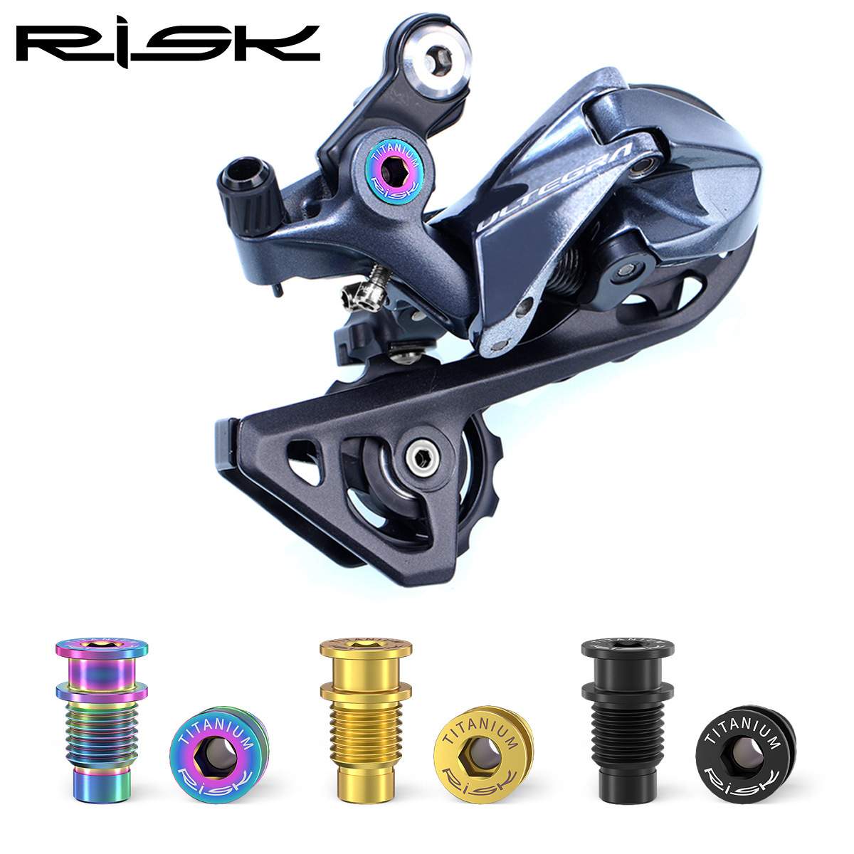 RISK Titanium Alloy Road R8000 Rear Derailleur Hanger Screw Kit Bicycle Derailleur Shaft Fixing (UT Compatible)