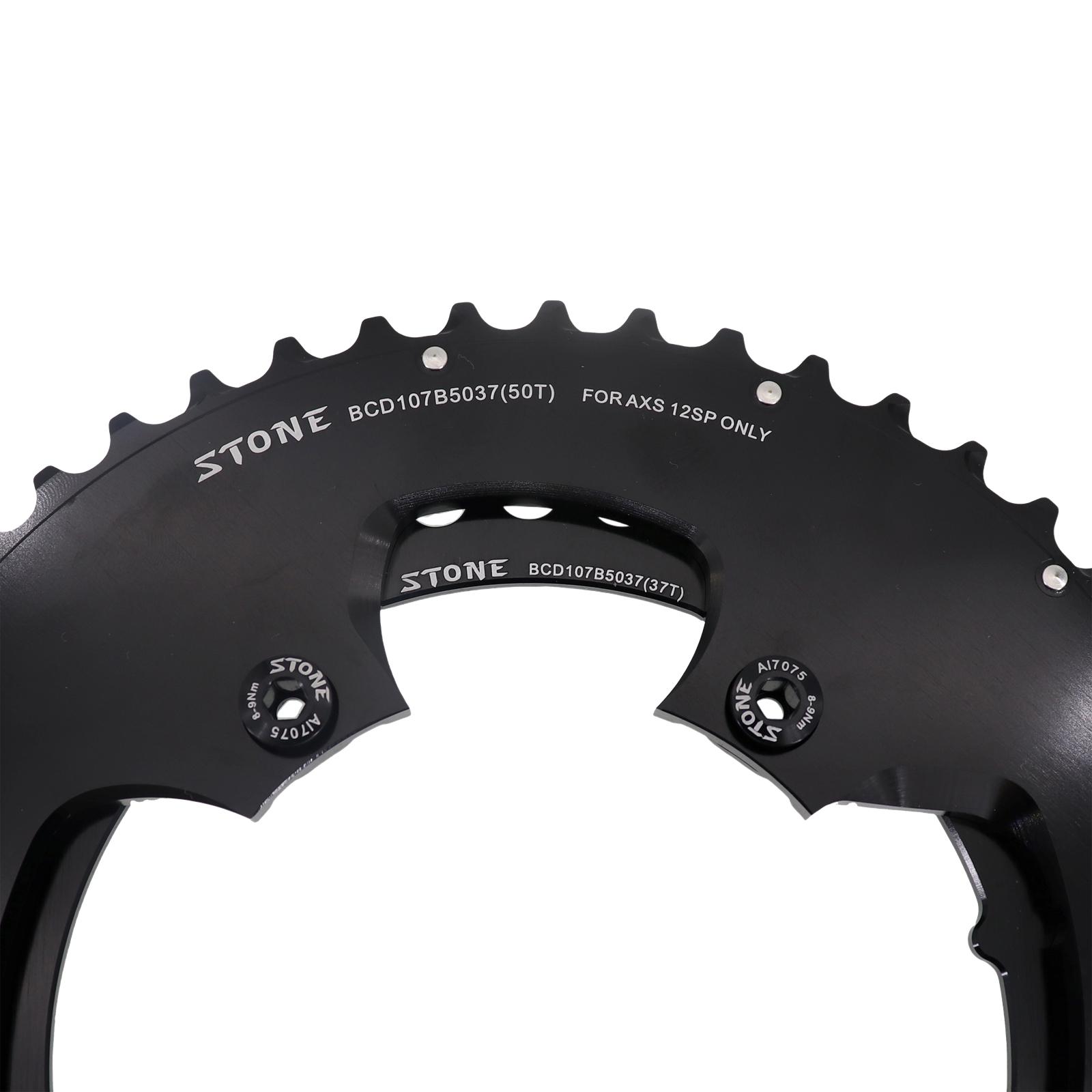 STONE 107BCD Bike Double Chainring Round 2X for Sram FORCE ETAP Flattop AXS 12S 46T 48T 33 35T 50T 37T 52T 39T 54T 41T Circle