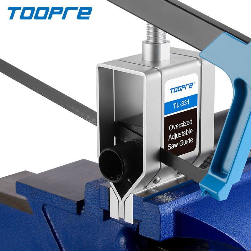 TOOPRE TL-331 Adjustable Tube Cutting Guide, 8-inch File & 12-inch Hacksaw Options