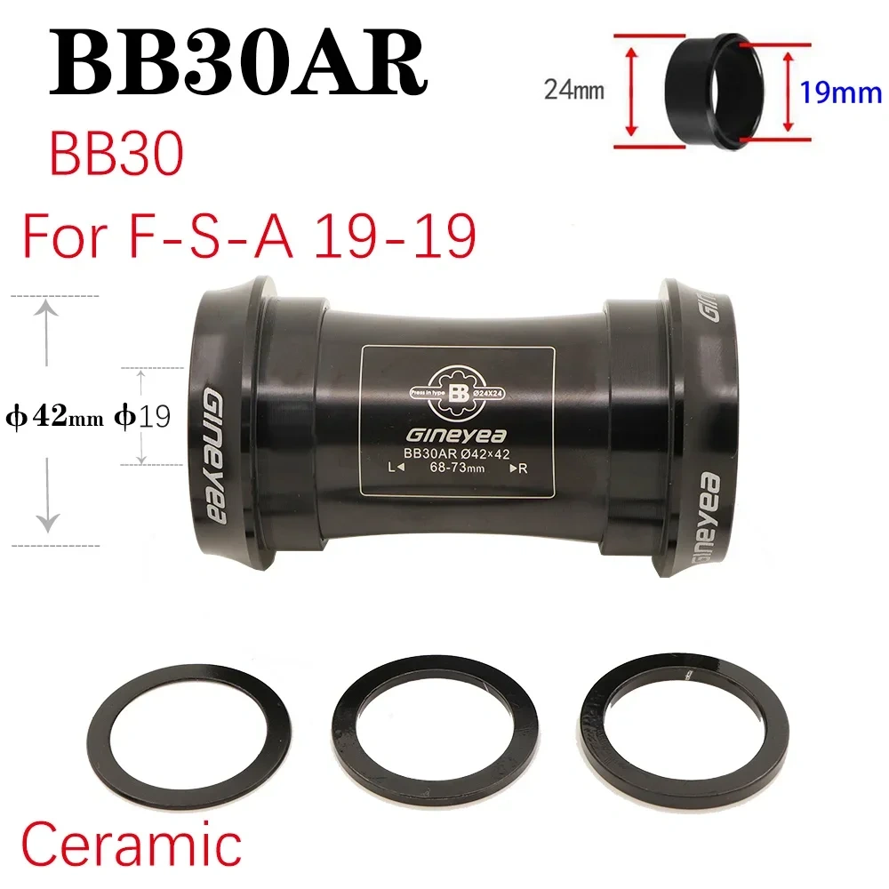 Gineyea Ceramic bearing Bottom bracket bike BB30 PF30 BB86 B79 BB386 for shimano for sram gxp press fit in 24mm 22 19 mm 42 46