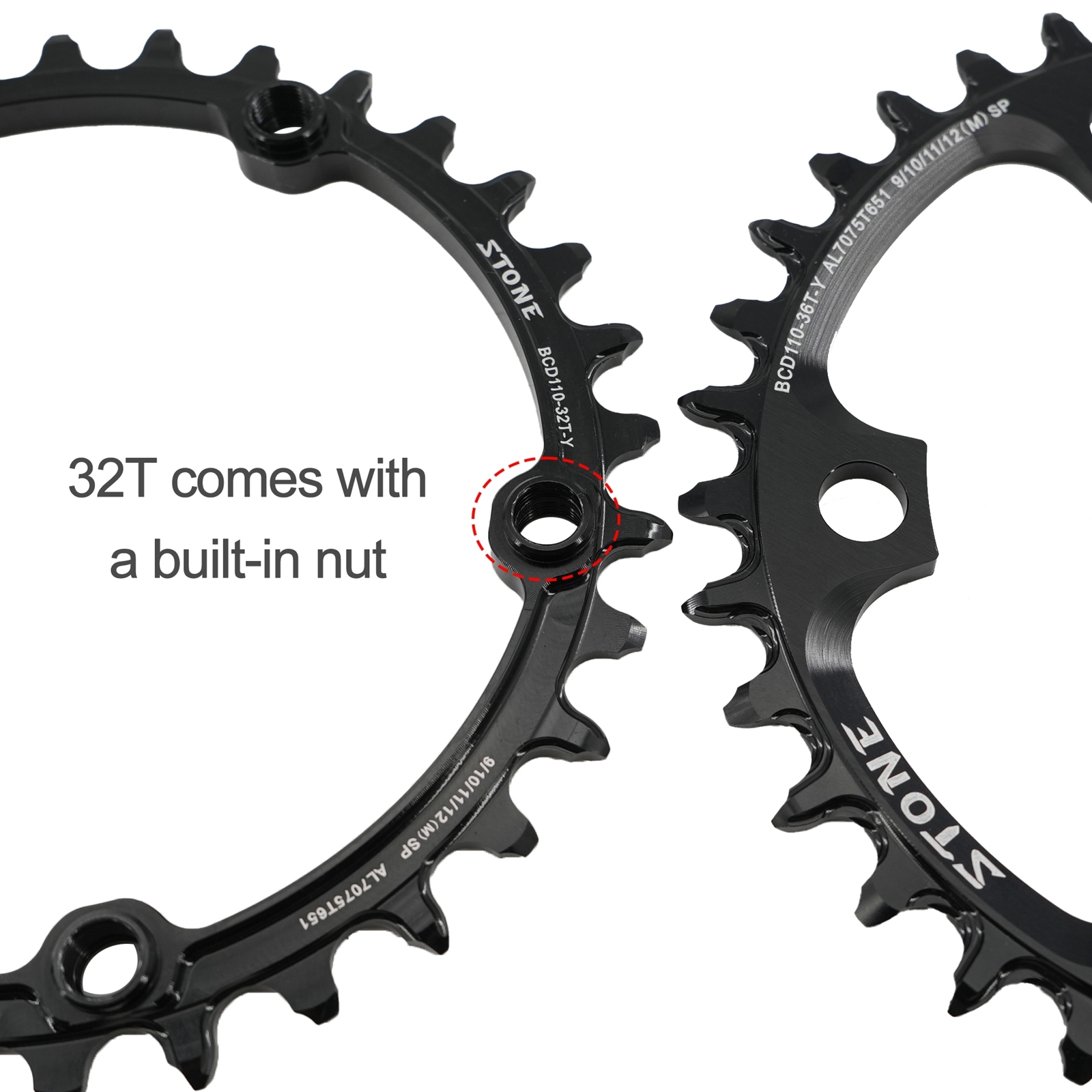 Stone Chainring Round 110BCD for Force Red Rival S350 S900 32 36 38 40 42 46 48 58 60T 62 64 66 68 70T Tooth Road Bike for Sram CX Gravel Quarq