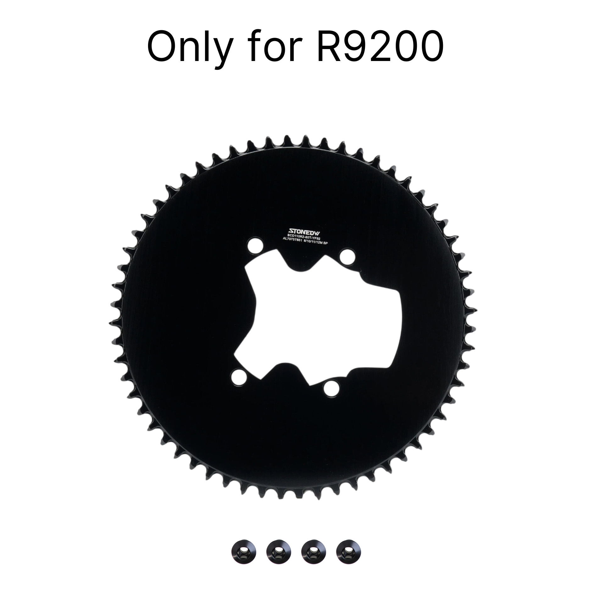 STONE 110BCD Aero Full-Cover Chainring for Shimano R7100 / R8100 / R9200 44 60T