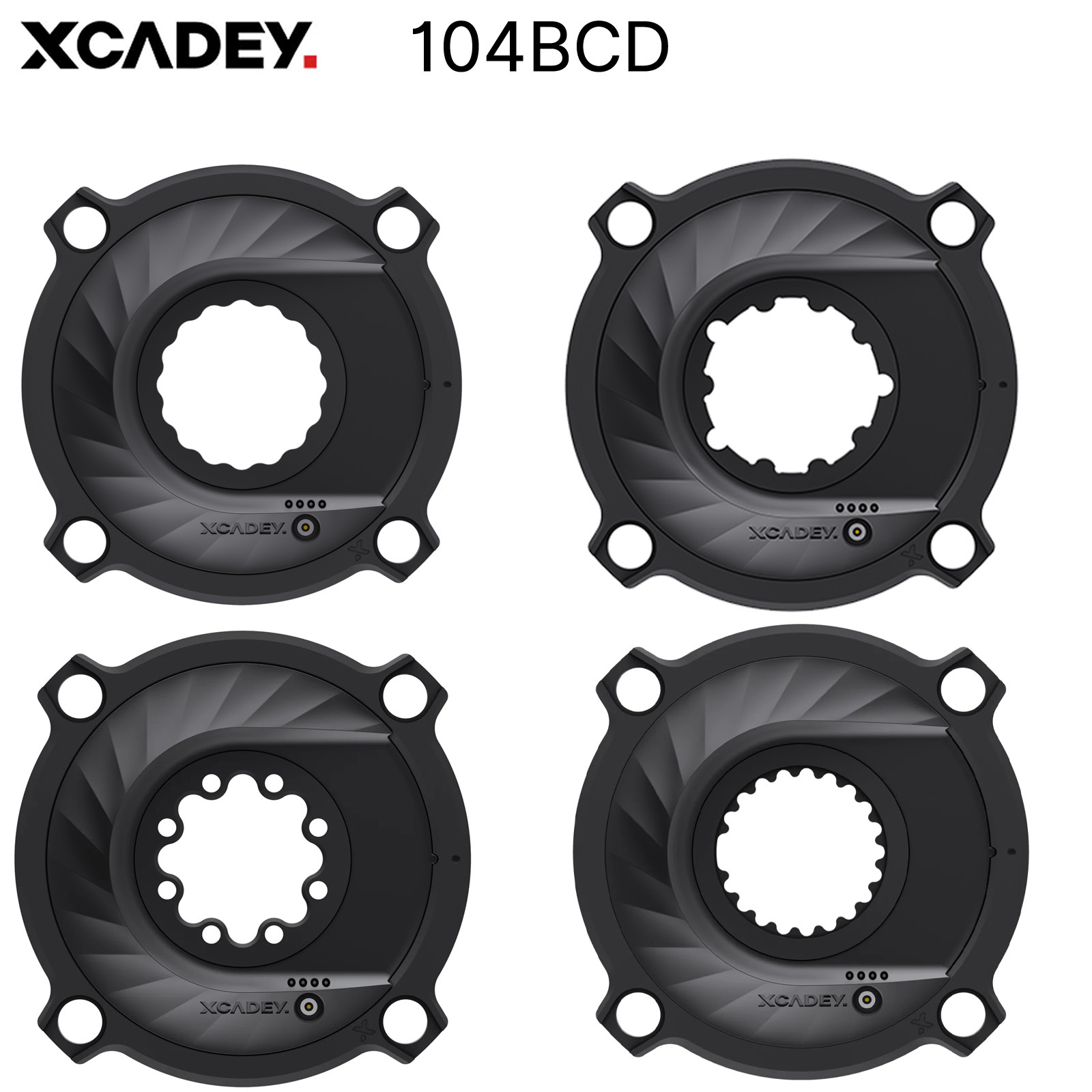 XCADEY XPOWER-S GEN2 104BCD Power Meter Spider for SRAM GXP 3-bolt/AXS T-Type 8-bolt, 5 Crank Interfaces
