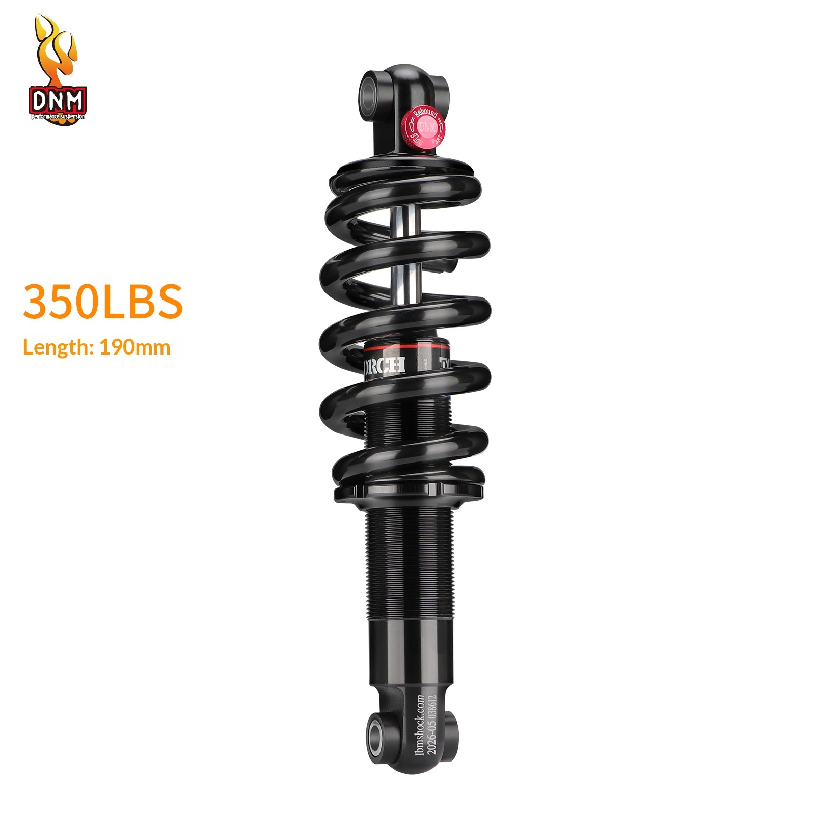DNM DV23AR Hydraulic Coil Rear Shock Absorber, Rebound Adjustable Bike Suspension for MTB E-Bike Scooter 125-200mm