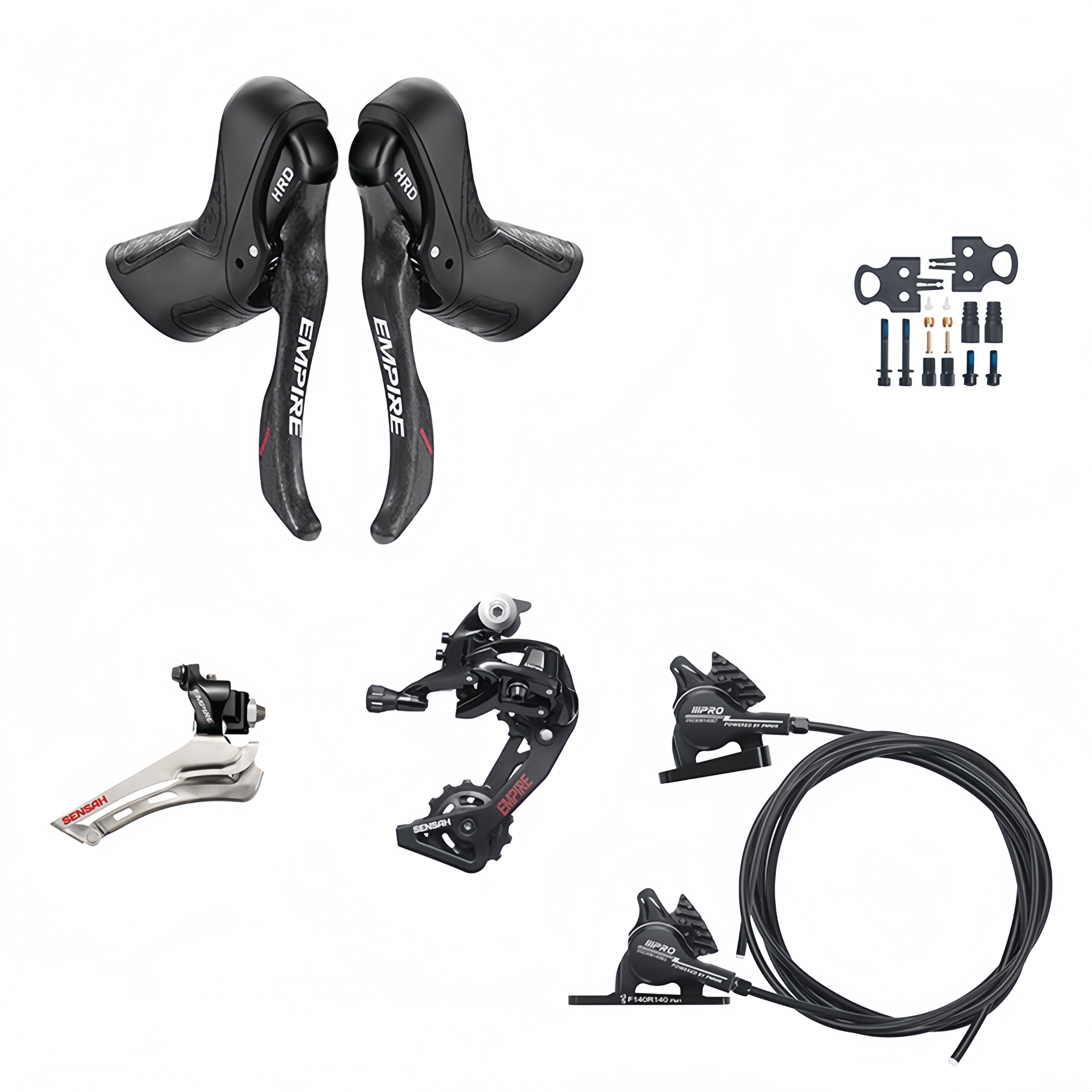 SENSAH HRD Hydraulic Groupset 2X9S 2X10S 2X11S 2X12S 9/10/11/12 Speed Shifter FD RD Brake Set Front and Rear Derailleur Compatible for R3000 4600 4700 105 R7000 R8000