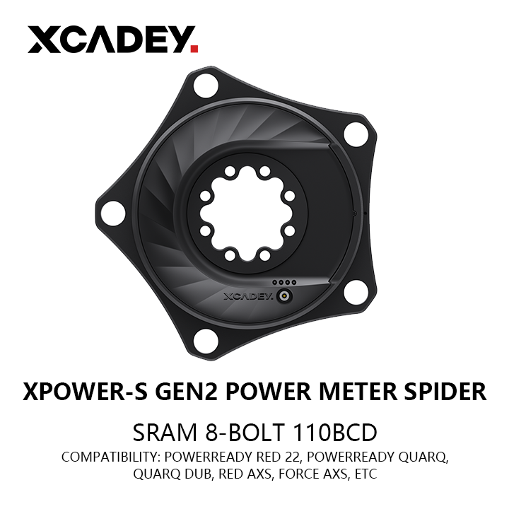 XCADEY XPOWER-S Powermeter Power Meter GEN2 for SRAM 8-bolt to 110BCD 5-bolt for SRAM for QUARQ, FORCE AXS, RED AXS, RED