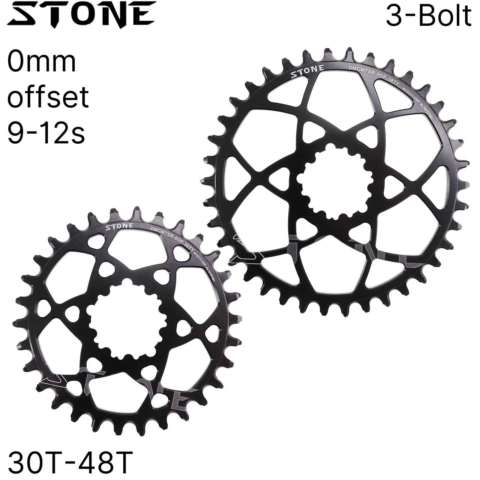 Stone Chainring 3 pins bolts  BB30 Round Bike for Sram Gxp X9 X0 XX1 X1 0mm Offset  Bicycle Chain Wheel Tooth 30T 32T 34T 36T 38T 40