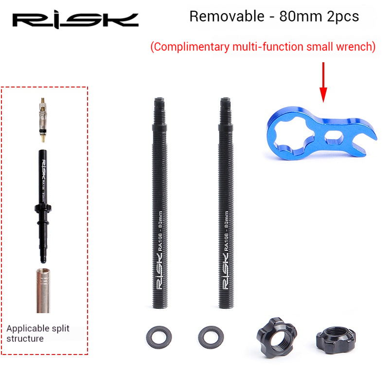 RISK Bicycle Presta Valve Extender for Road Bike Tire Inner Tube Extension Valve Stem Extension