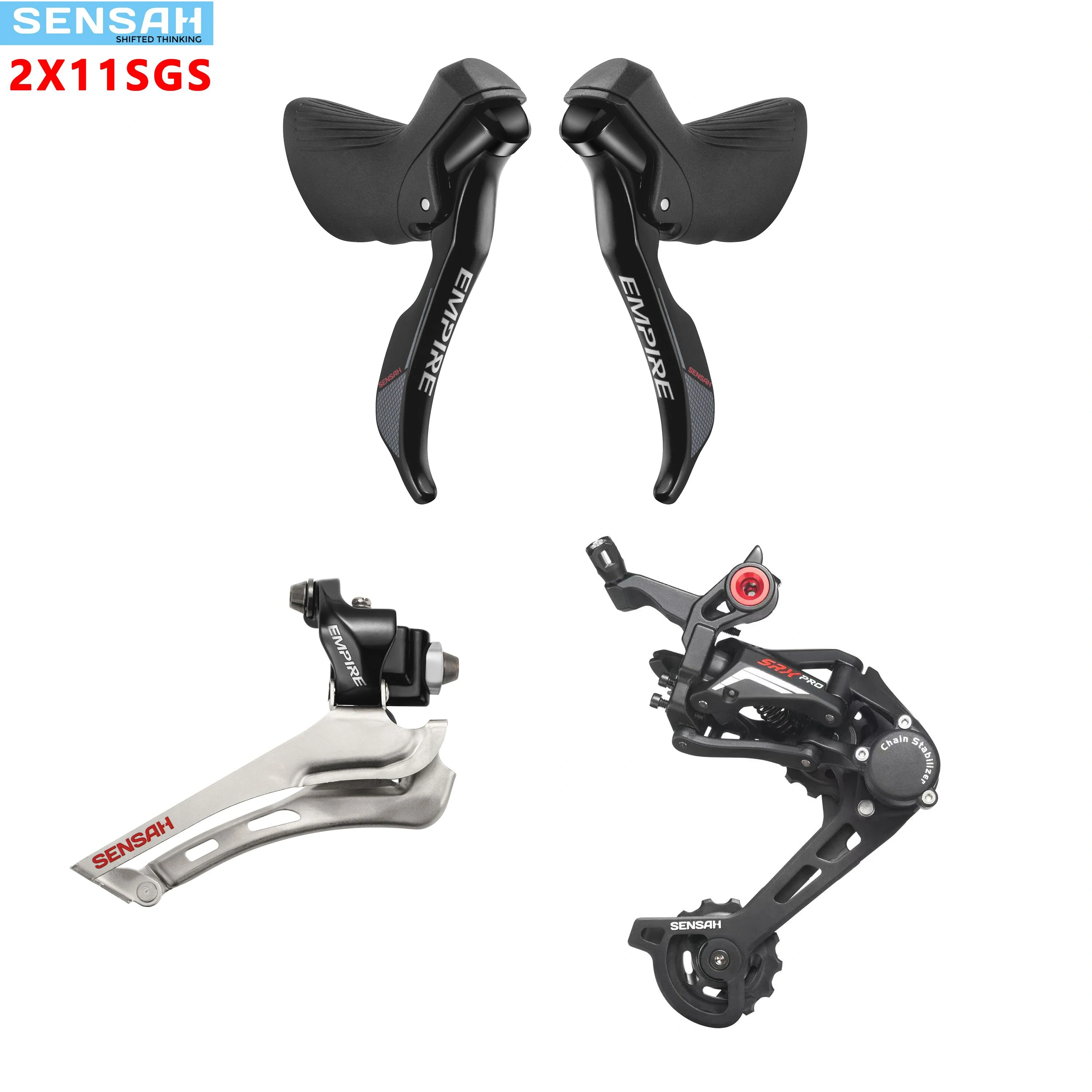 SENSAH EMPIRE  2x11 Speed 22s Road Groupset R/L Shifter+SDS RD SRX PRO Derailleurs  Carbon Fiber or Aluminium