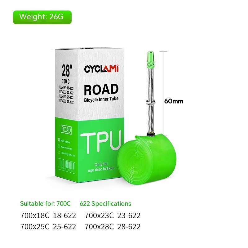CYCLAMI Ultralight Bike Inner Tube 26 27.5 29 Inches MTB Bicycle TPU Material Tire 45mm French Valve Super Light Anti-Oxidation 700c road bike gravel