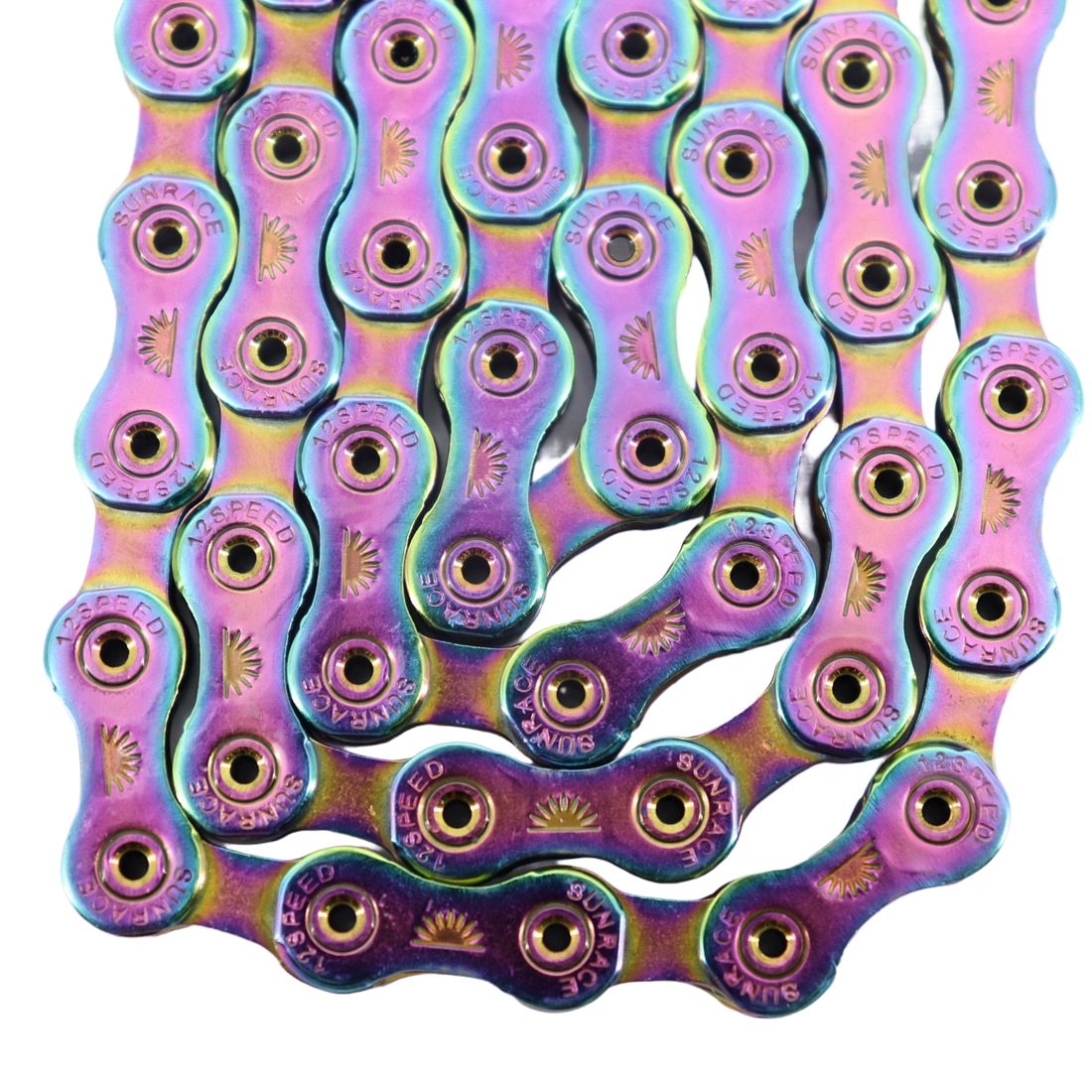 Sunrace Bike Chain 12 speed SLA roller hollow gold oil slick Titanium coating MTB road bike chain for Shimano/ SRAM 12s oilslick