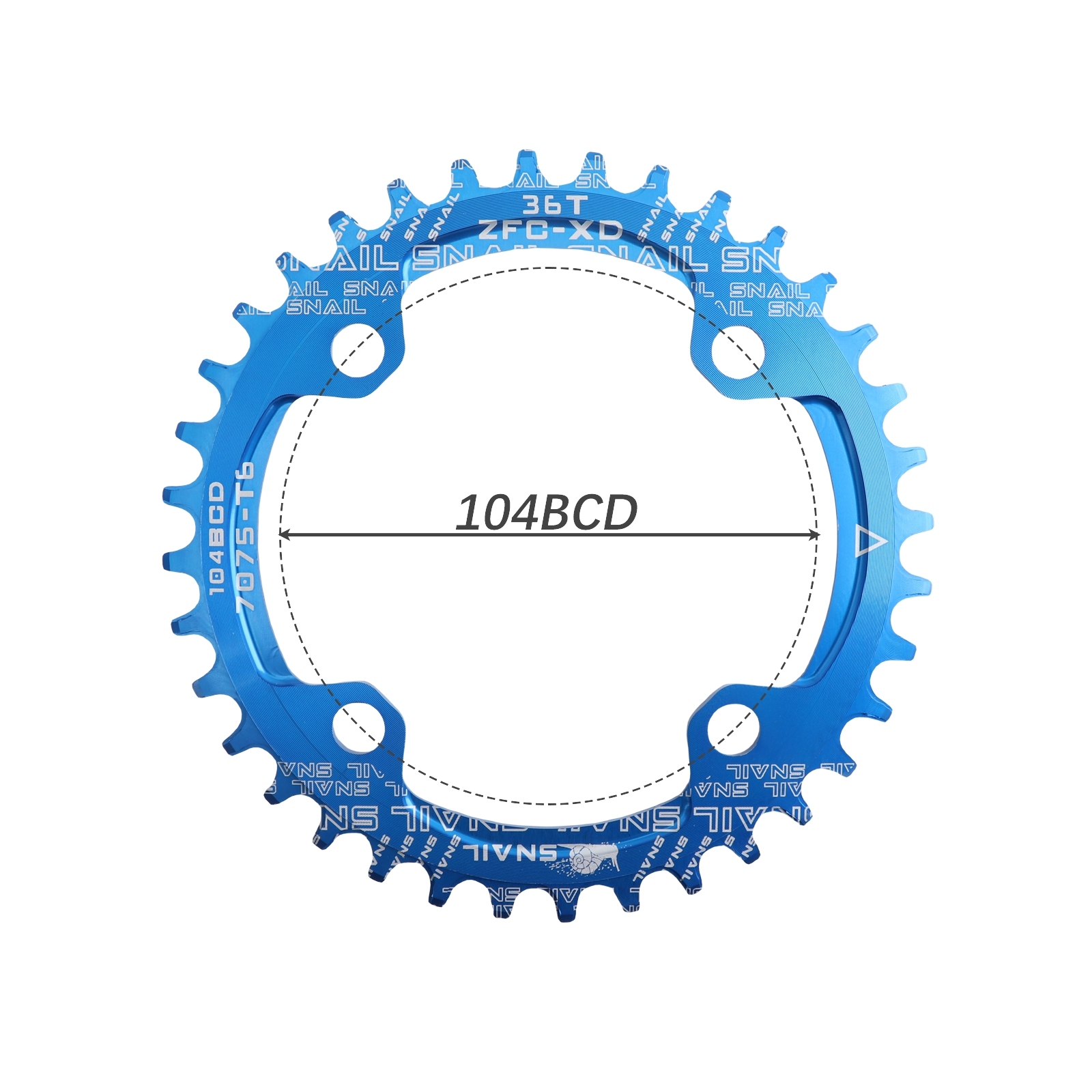 SNAIL Chainring 104BCD Round 30t 32t 34t 36t 38t 52 tooth Narrow n Wide Ultralight Tooth Plate MTB Mountain Bike 104 BCD Chainwheel