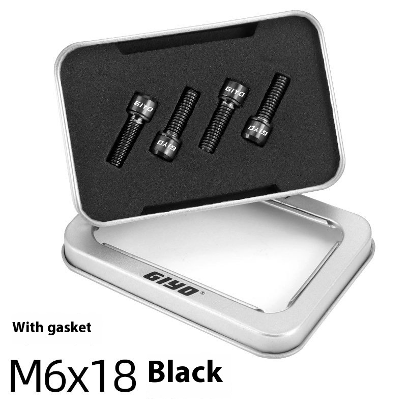 GIYO Disc Brake Fixing Bolts with Titanium Alloy Screws for Mountain and Road Bikes Crank Bolts with Washers M6x18/20