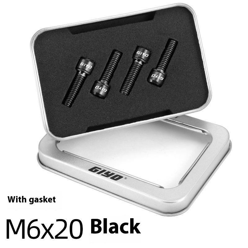 GIYO Disc Brake Fixing Bolts with Titanium Alloy Screws for Mountain and Road Bikes Crank Bolts with Washers M6x18/20