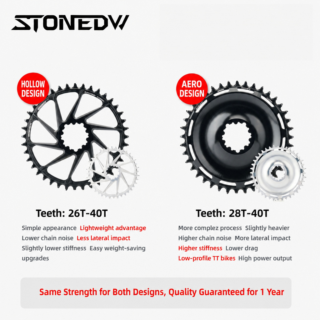 STONE Direct Mount Chainring for SRAM GXP 3-bolt, 6mm Offset