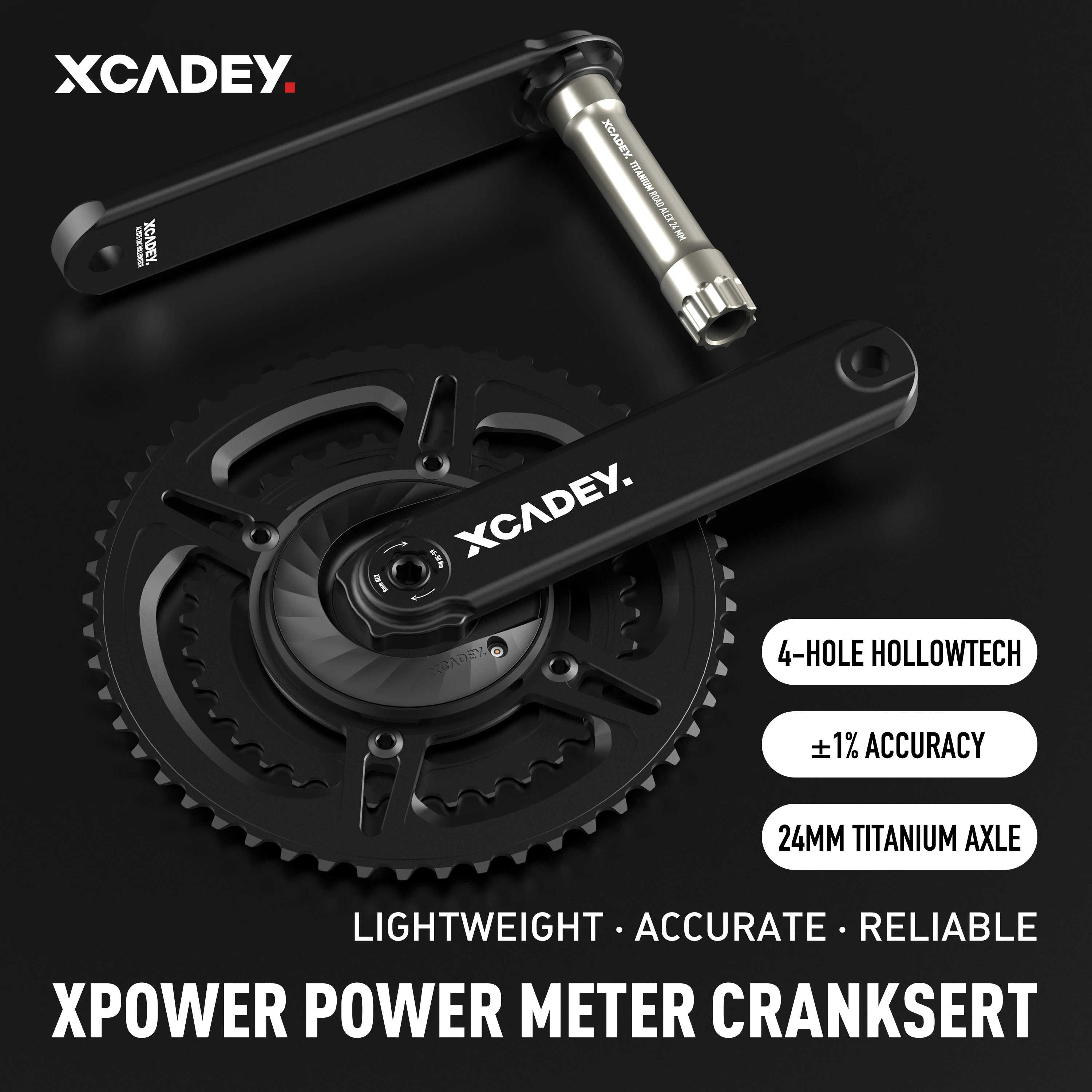 NEW Model XCADEY POWER Meter Crankset 104 BCD-4s For MTB Mountain Bike 110 BCD/110 BCD-4S/144BCD For Road Bike Without Chainring